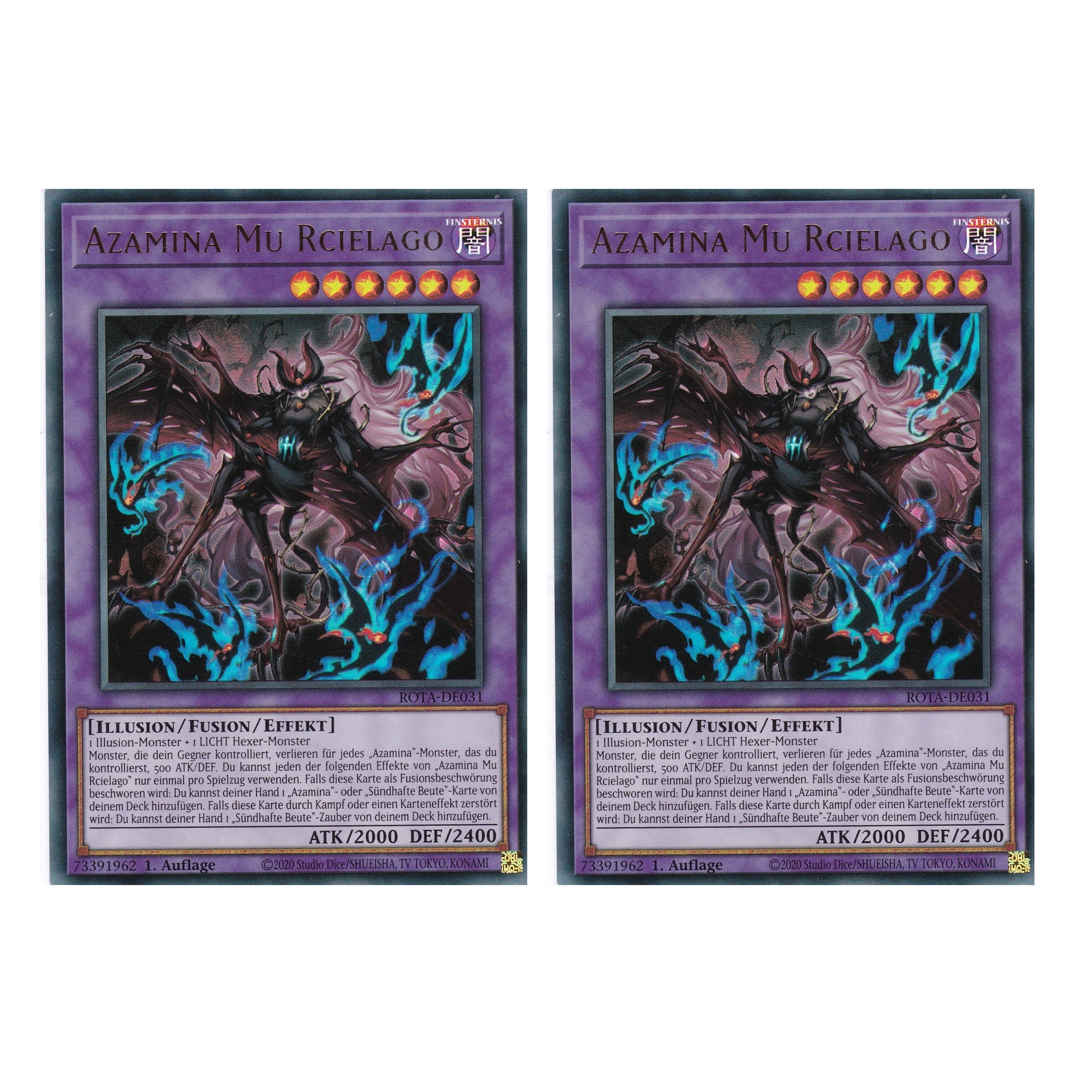Azamina Mu Rcielago - ROTA-DE031 - Ultra Rare - Deutsch - 1. Auflage - Rage of the Abyss - Duo Set (2 Stück) - Yu-Gi-Oh!