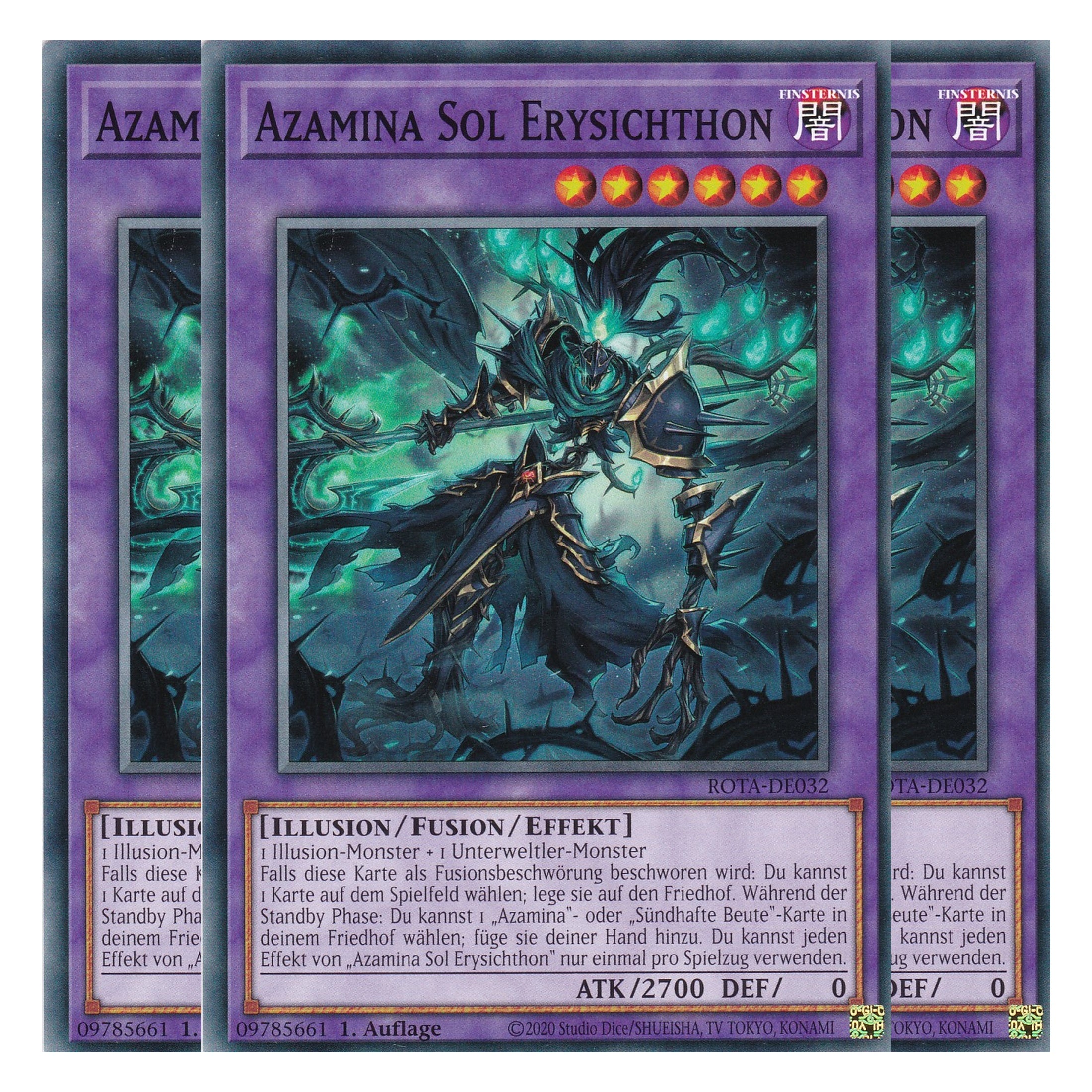 Azamina Sol Erysichthon - ROTA-DE032 - Common - Deutsch - 1. Auflage - Rage of the Abyss - Playset (3 Kopien) - Yu-Gi-Oh!