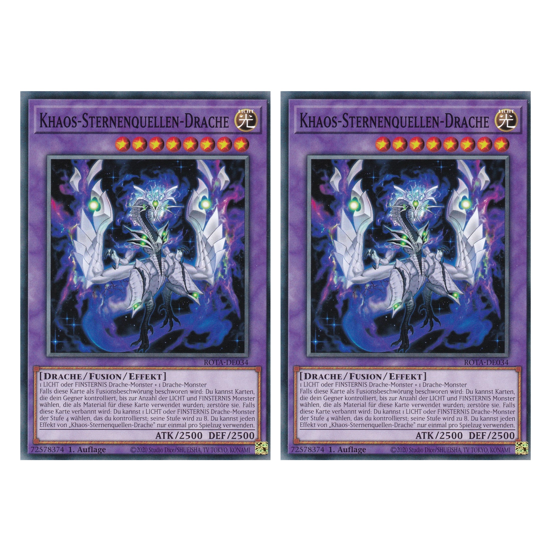 Khaos-Sternenquellen-Drache - ROTA-DE034 - Super Rare - Deutsch - 1. Auflage - Rage of the Abyss - Duo Set (2 Stück) - Yu-Gi-Oh!