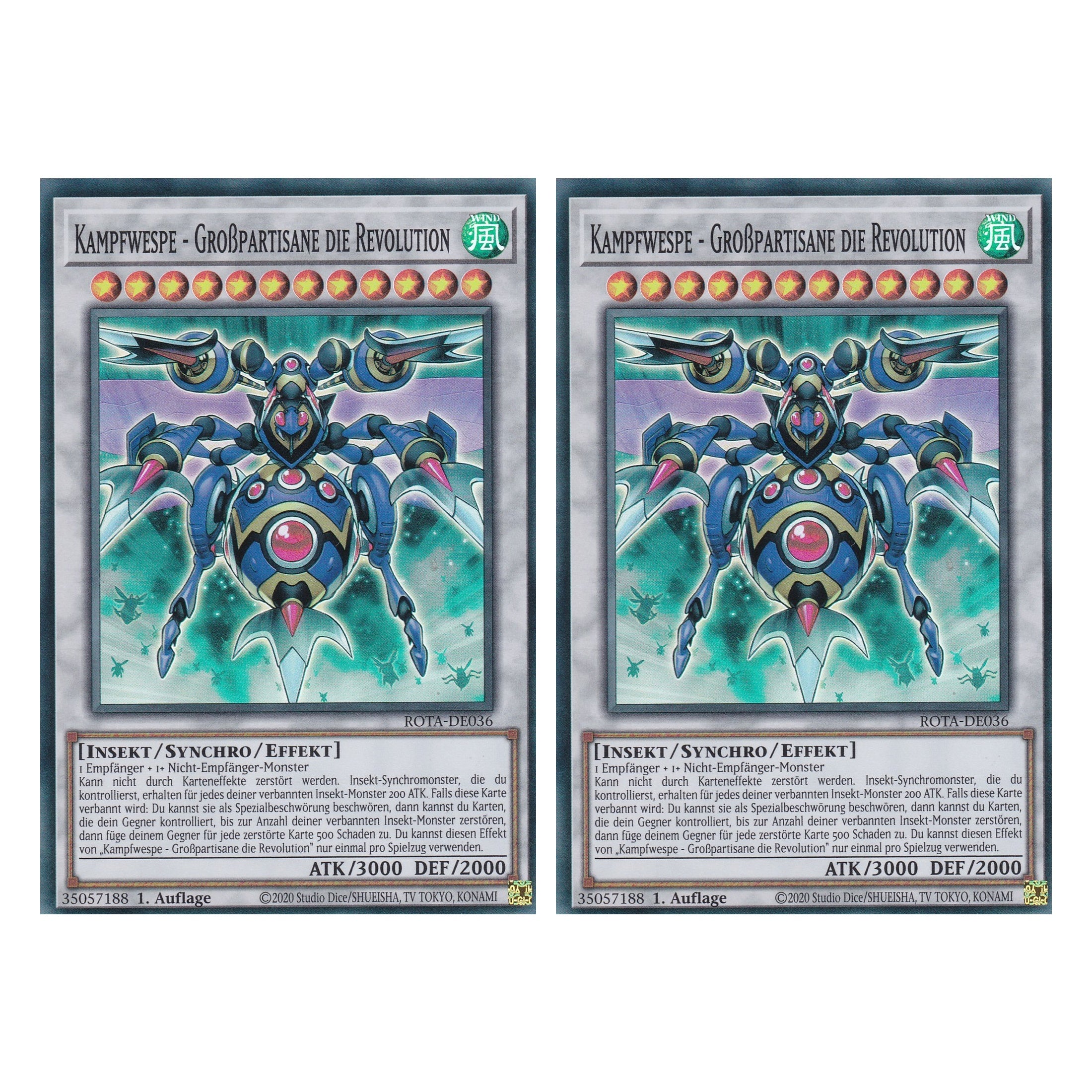 Kampfwespe - Großpartisane die Revolution - ROTA-DE036 - Super Rare - Deutsch - 1. Auflage - Rage of the Abyss - Duo Set (2 Stück) - Yu-Gi-Oh!