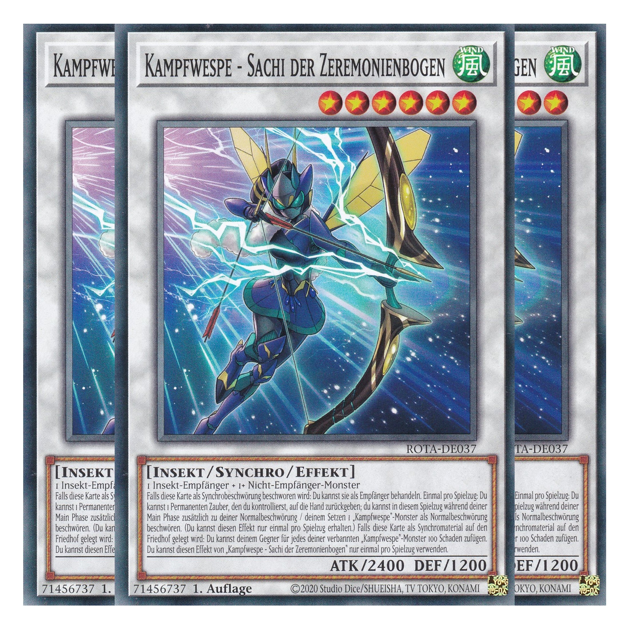 Kampfwespe - Sachi der Zeremonienbogen - ROTA-DE037 - Common - Deutsch - 1. Auflage - Rage of the Abyss - Playset (3 Kopien) - Yu-Gi-Oh!
