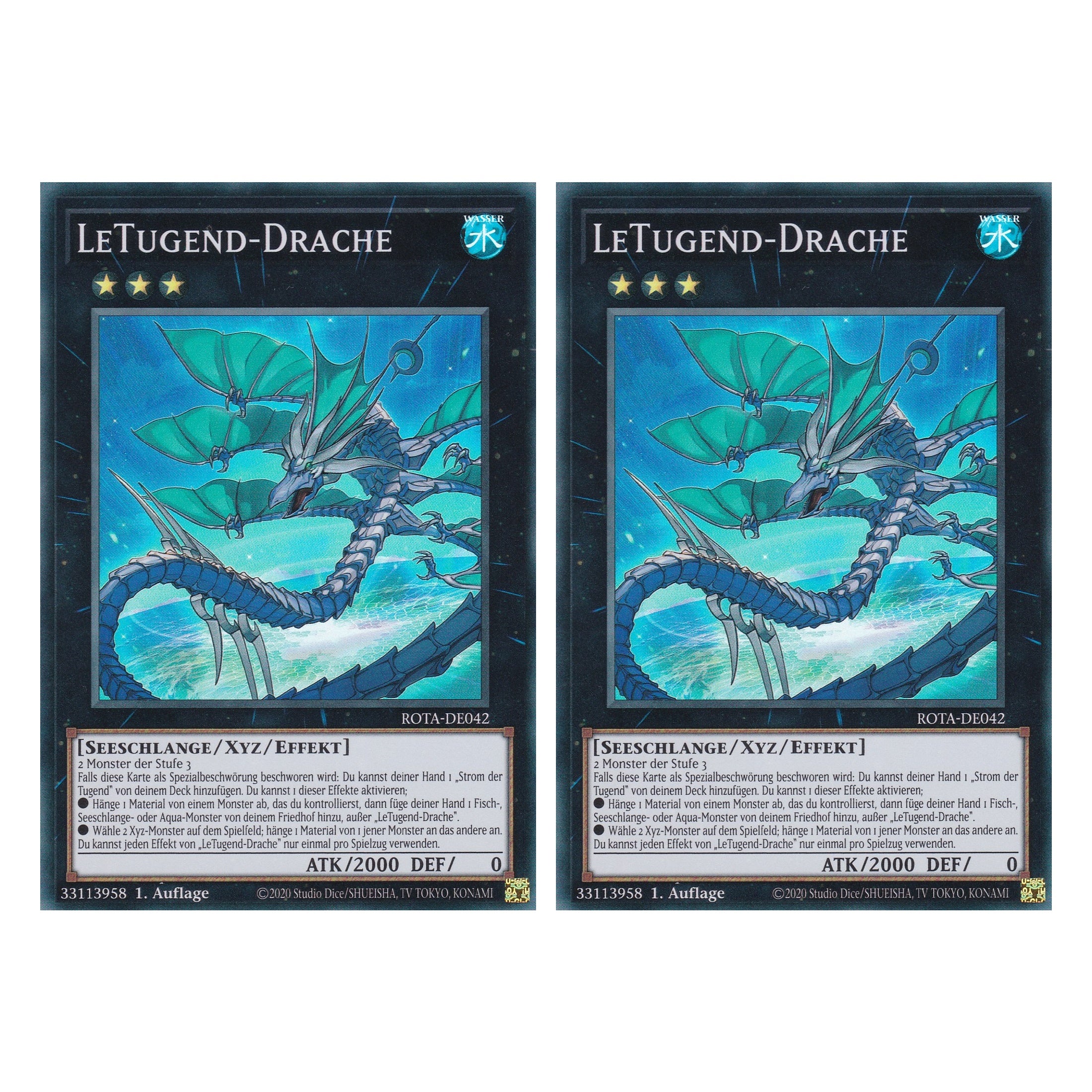 LeTugend-Drache - ROTA-DE042 - Super Rare - Deutsch - 1. Auflage - Rage of the Abyss - Duo Set (2 Stück) - Yu-Gi-Oh!