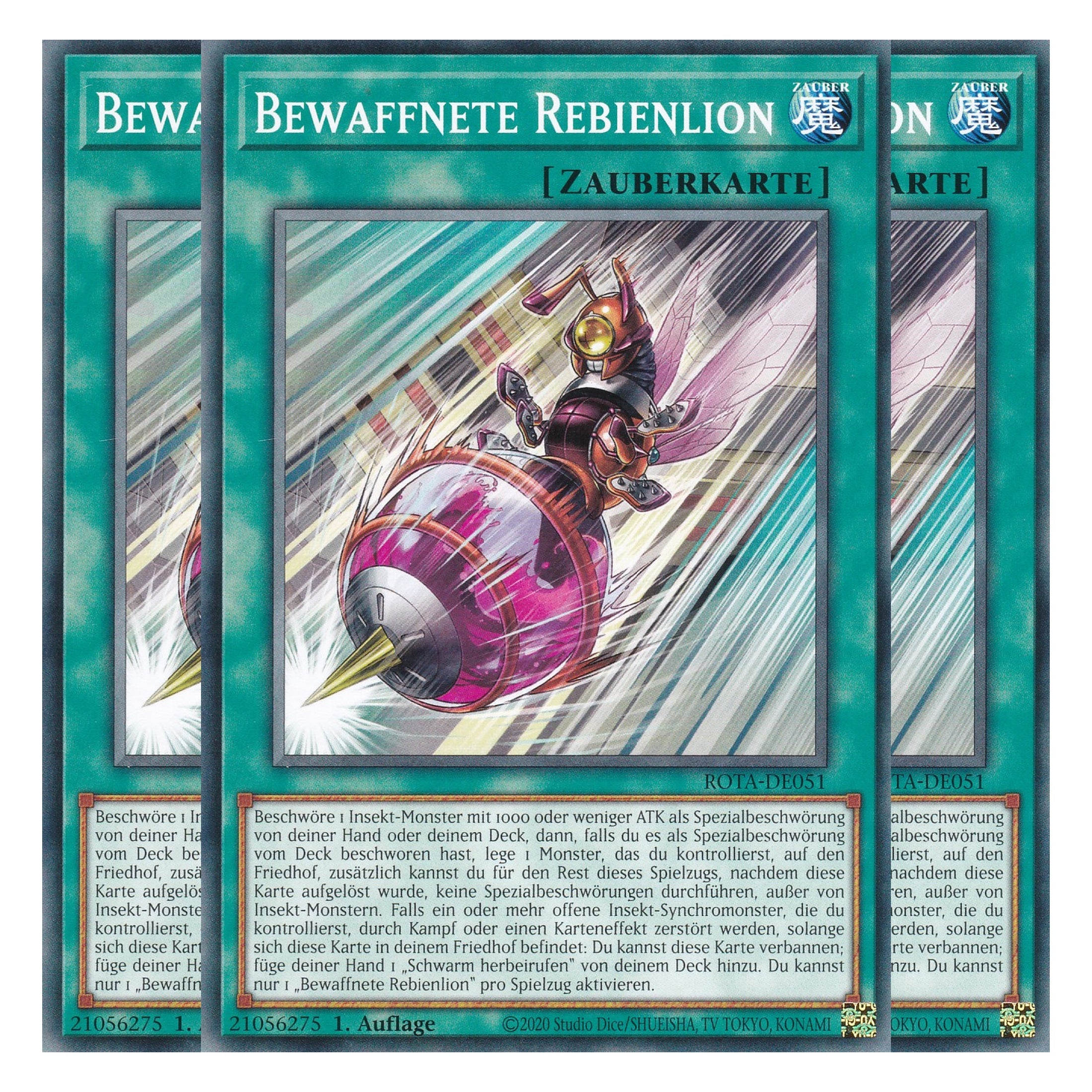 Bewaffnete Rebienlion - ROTA-DE051 - Common - Deutsch - 1. Auflage - Rage of the Abyss - Playset (3 Kopien) - Yu-Gi-Oh!