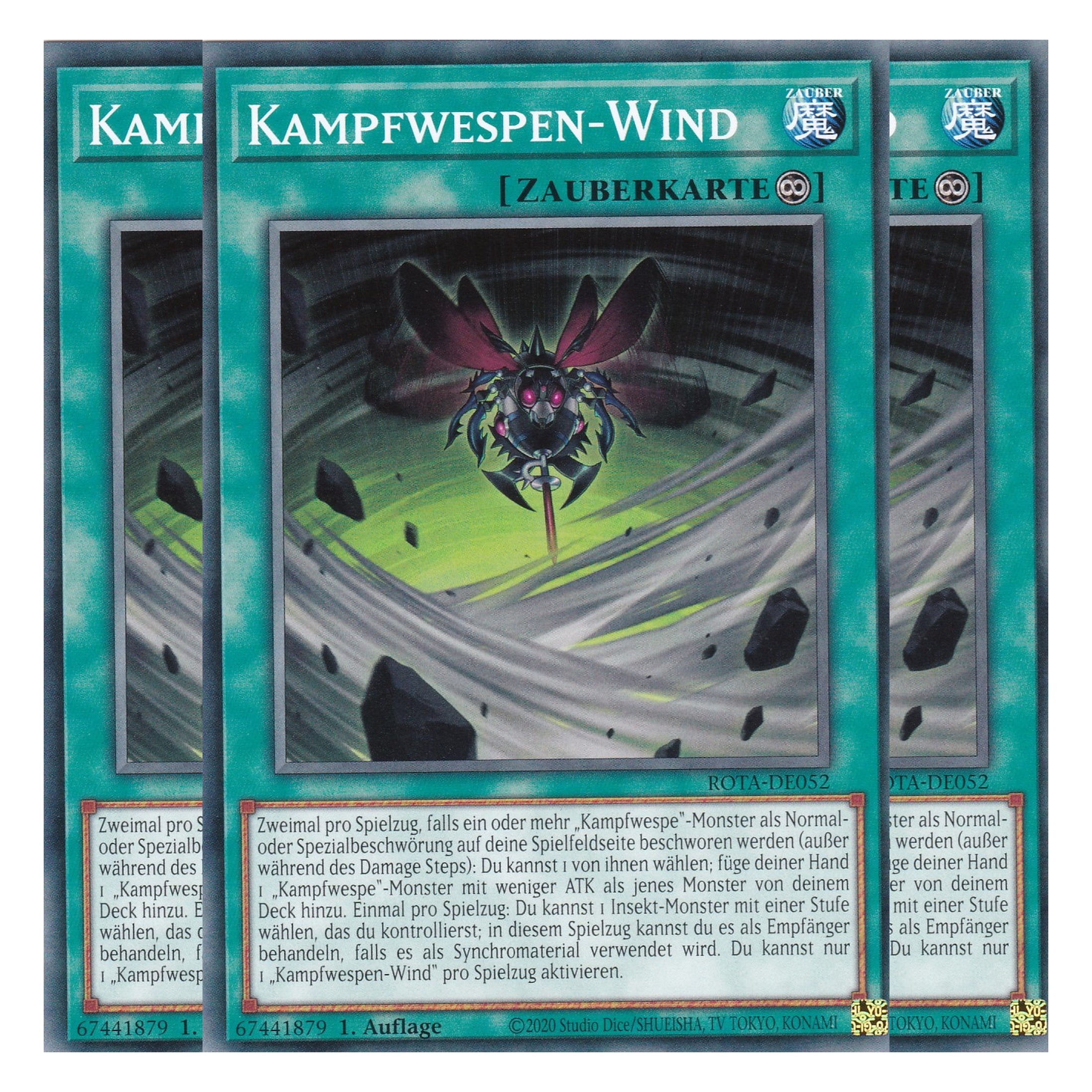 Kampfwespen-Wind - ROTA-DE052 - Common - Deutsch - 1. Auflage - Rage of the Abyss - Playset (3 Kopien) - Yu-Gi-Oh!