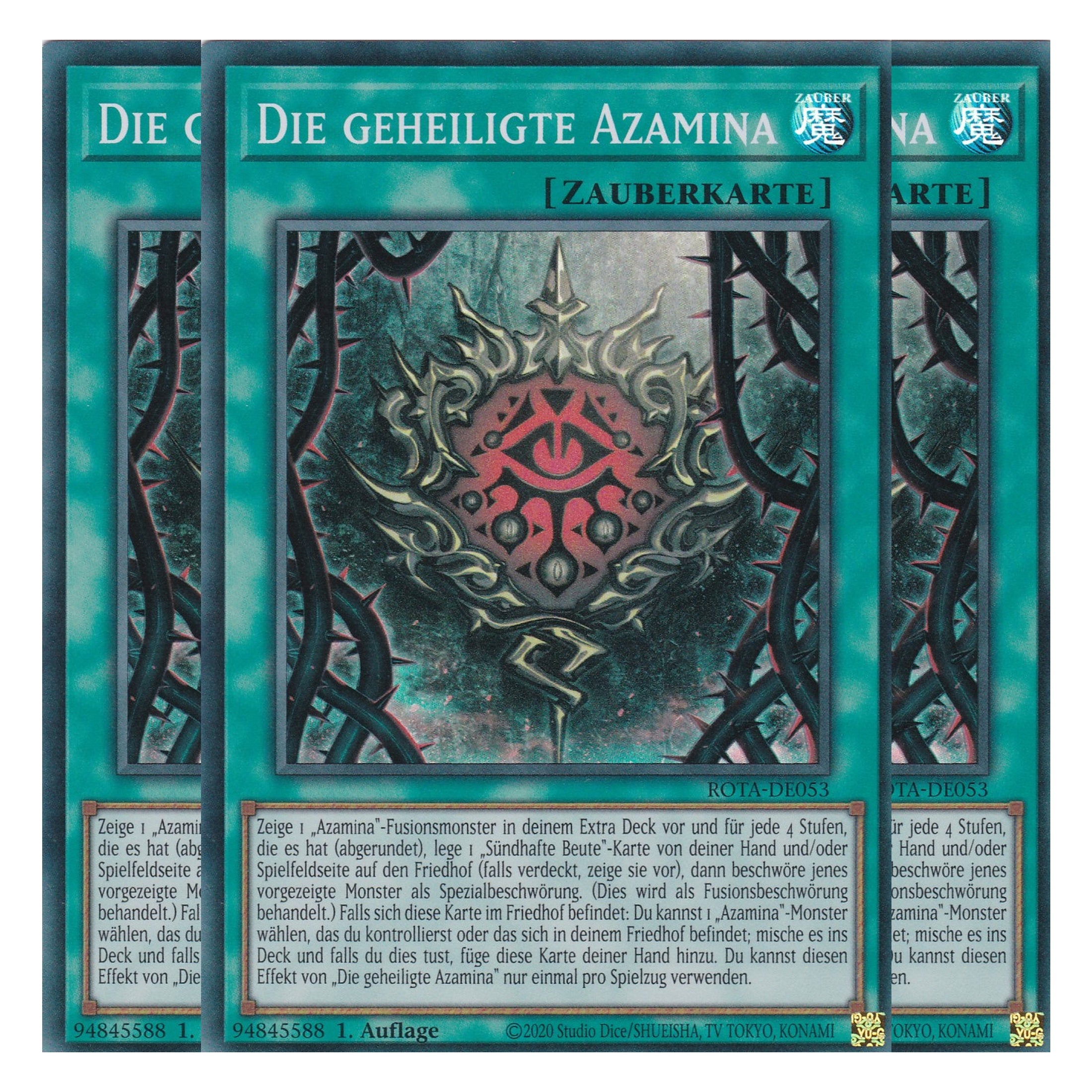 Die geheiligte Azamina - ROTA-DE053 - Super Rare - Deutsch - 1. Auflage - Rage of the Abyss - Playset (3 Kopien) - Yu-Gi-Oh!