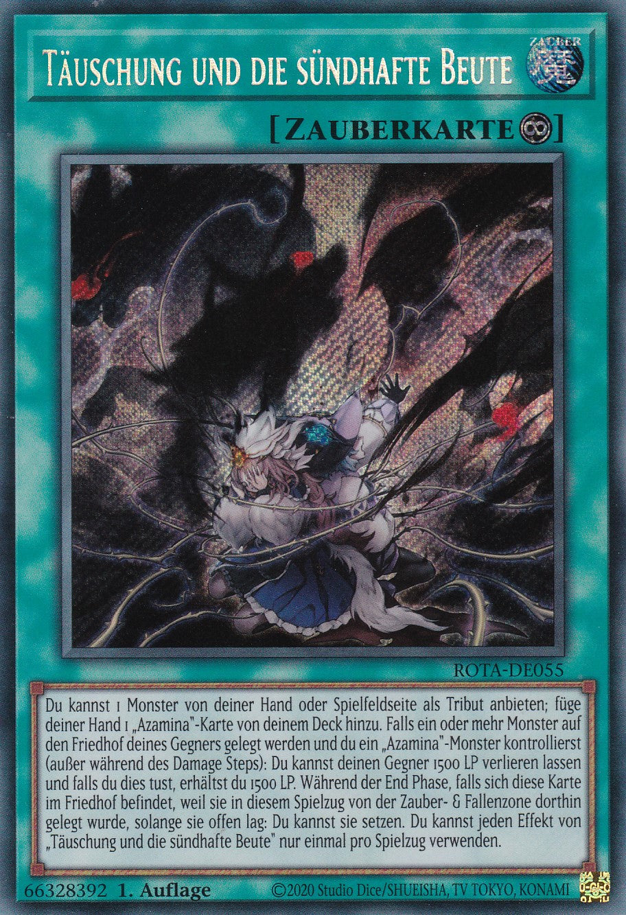 Täuschung und die sündhafte Beute - ROTA-DE055 - Secret Rare - Deutsch - 1. Auflage - Rage of the Abyss