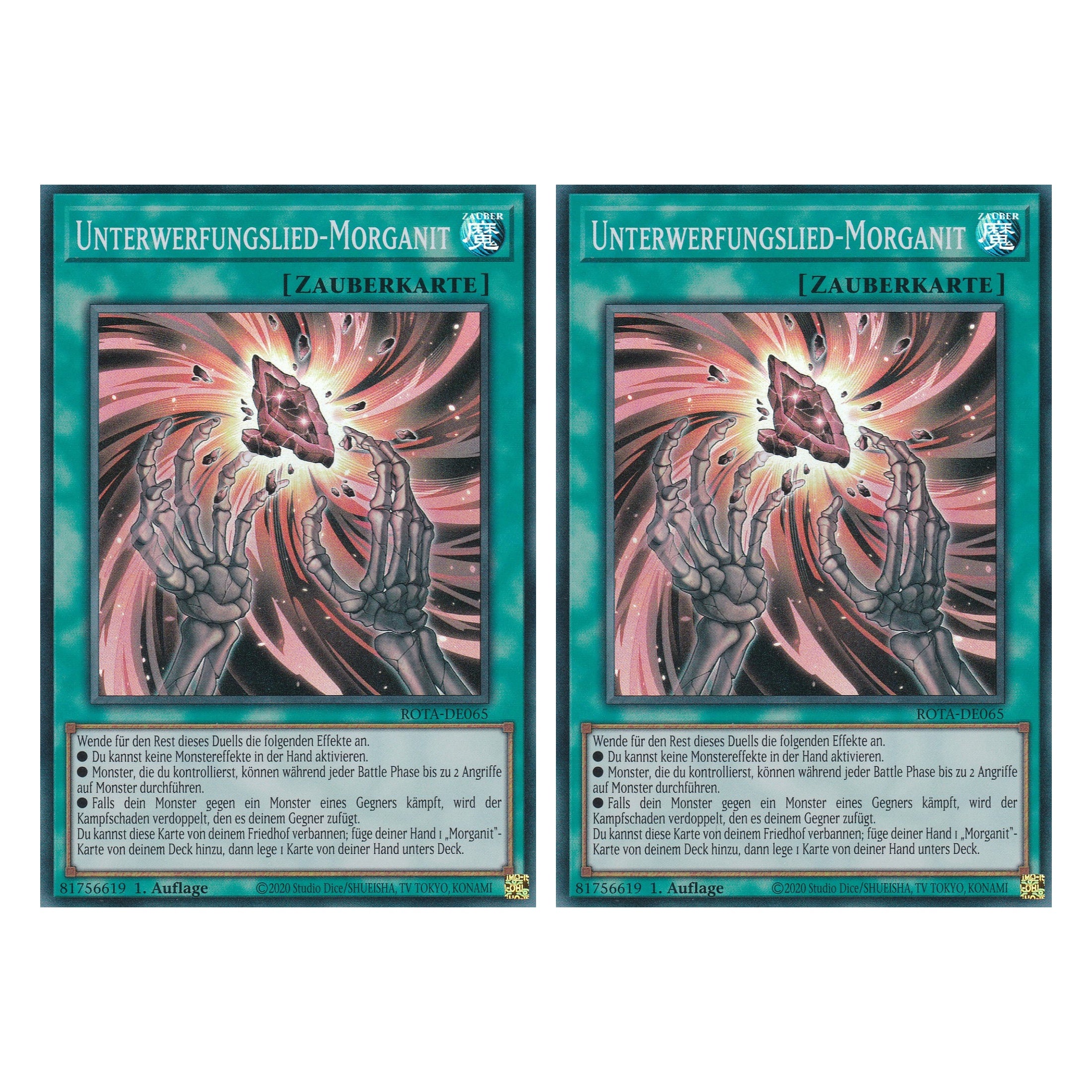 Unterwerfungslied-Morganit - ROTA-DE065 - Super Rare - Deutsch - 1. Auflage - Rage of the Abyss - Duo Set (2 Stück) - Yu-Gi-Oh!