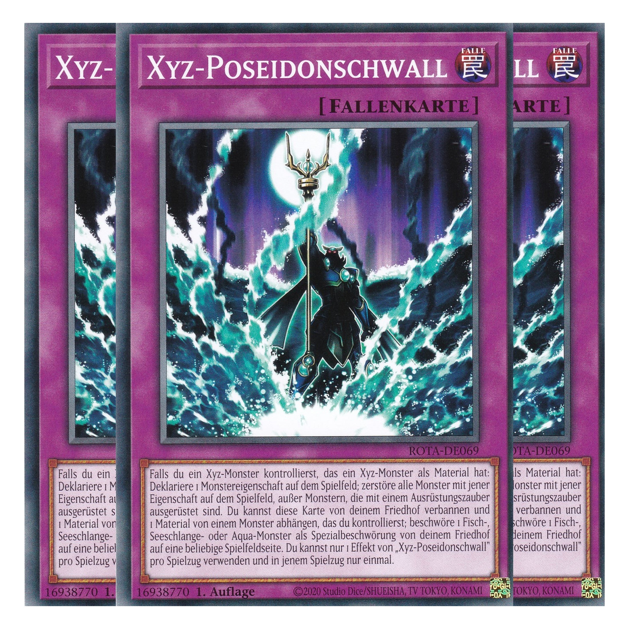 Xyz-Poseidonschwall - ROTA-DE069 - Common - Deutsch - 1. Auflage - Rage of the Abyss - Playset (3 Kopien) - Yu-Gi-Oh!