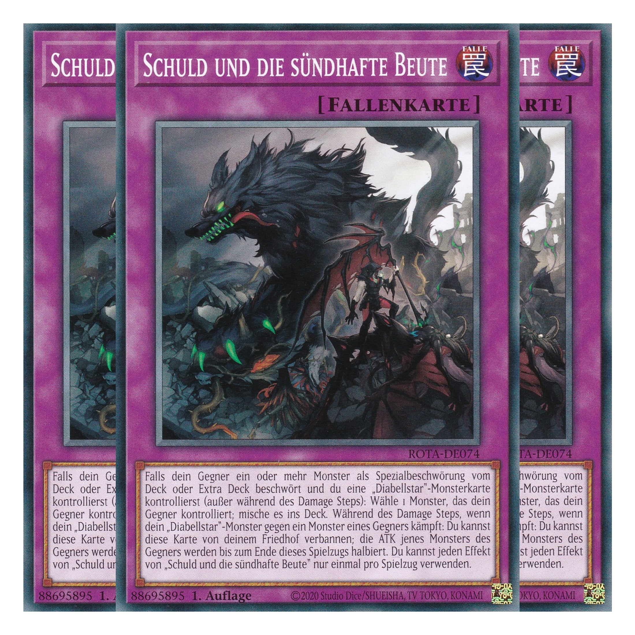Schuld und die sündhafte Beute - ROTA-DE074 - Common - Deutsch - 1. Auflage - Rage of the Abyss - Playset (3 Kopien) - Yu-Gi-Oh!
