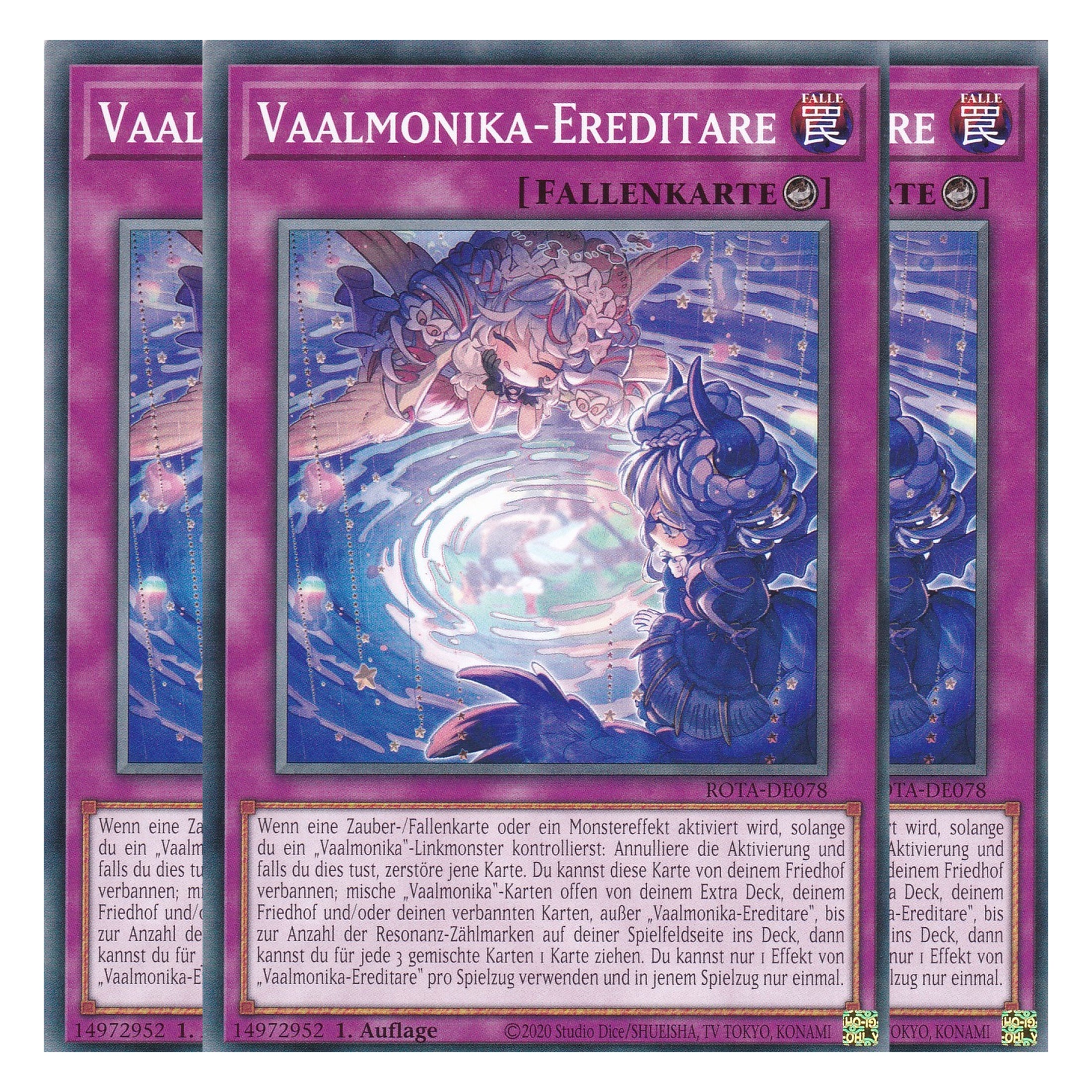Vaalmonika-Ereditare - ROTA-DE078 - Common - Deutsch - 1. Auflage - Rage of the Abyss - Playset (3 Kopien) - Yu-Gi-Oh!