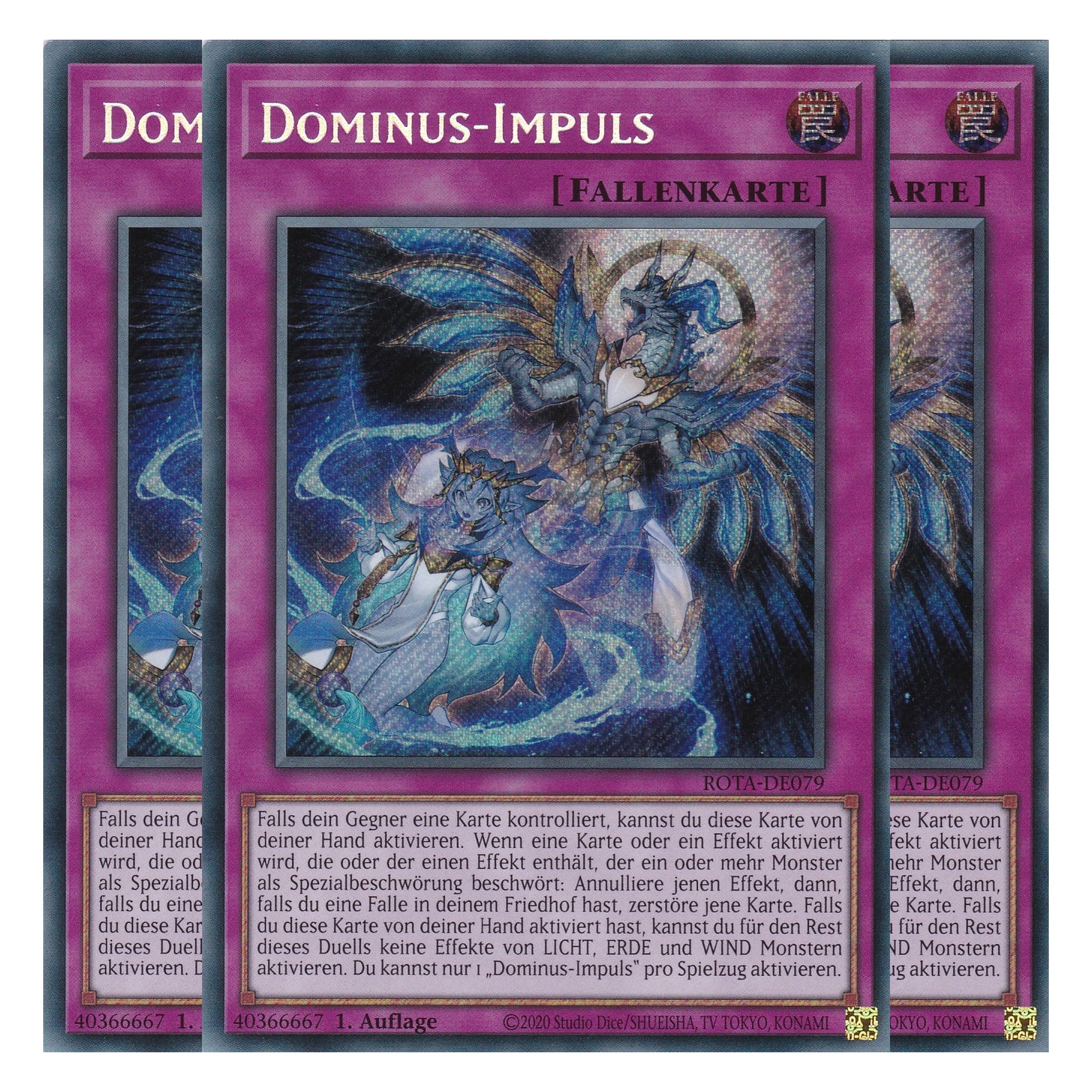 Dominus-Impuls - ROTA-DE079 - Secret Rare - Deutsch - 1. Auflage - Rage of the Abyss - Playset (3 Kopien) - Yu-Gi-Oh!