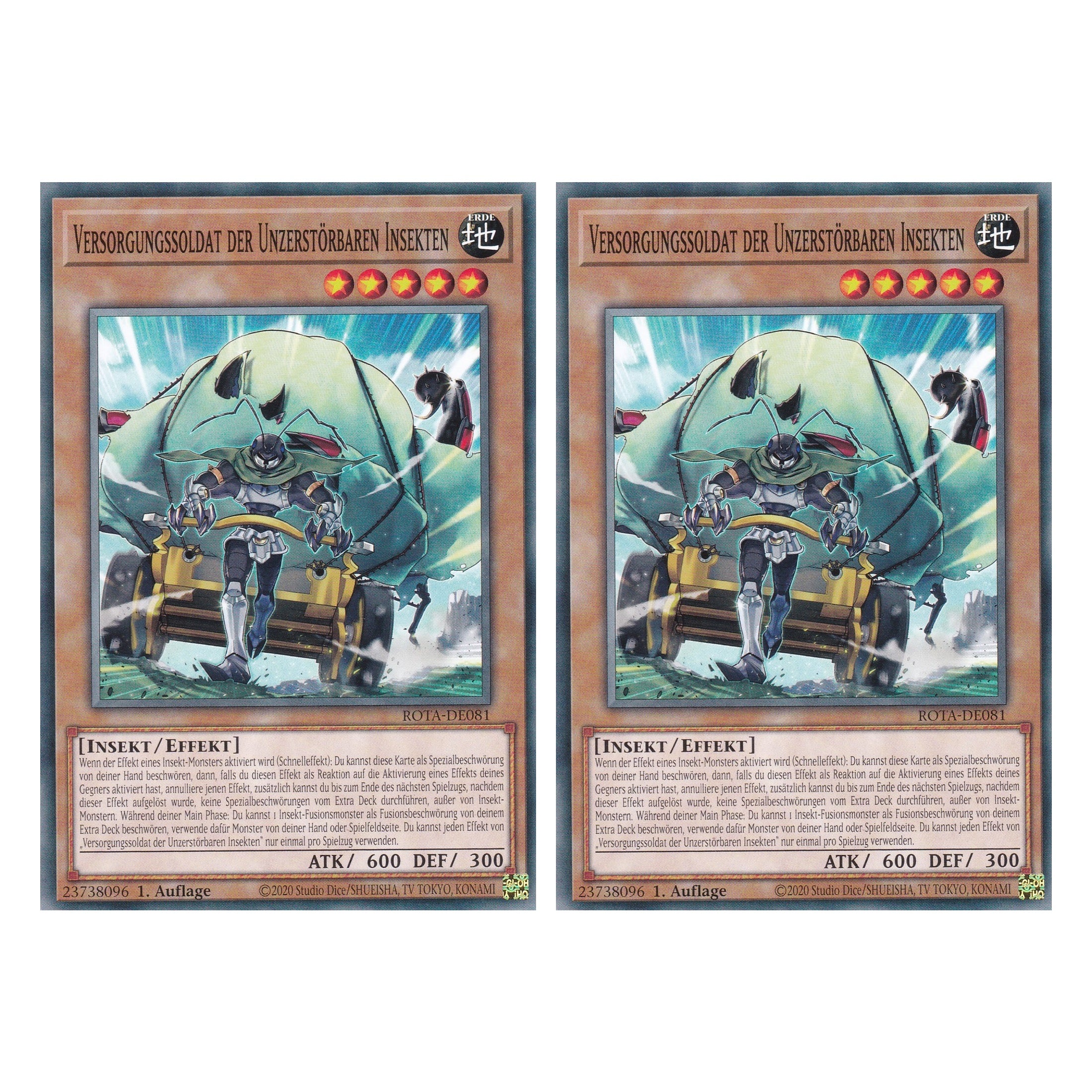 Versorgungssoldat der Unzerstörbaren Insekten - ROTA-DE081 - Common - Deutsch - 1. Auflage - Rage of the Abyss - Duo Set (2 Stück) - Yu-Gi-Oh!