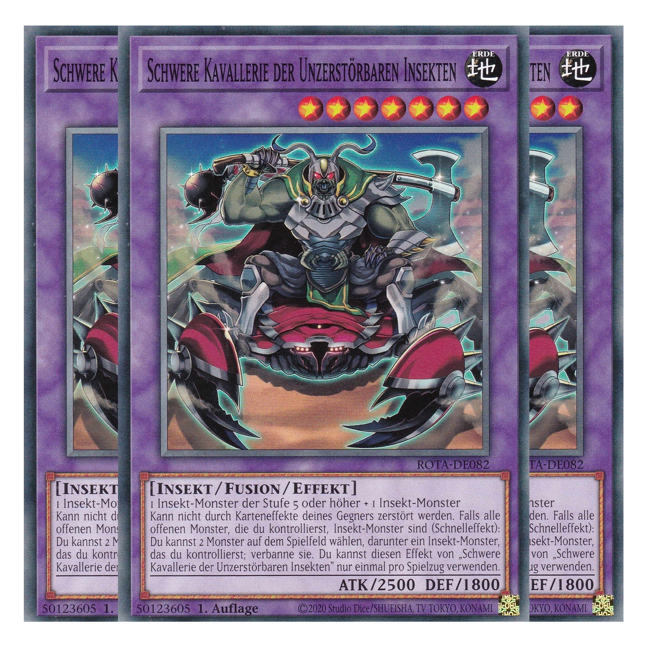 Schwere Kavallerie der Unzerstörbaren Insekten - ROTA-DE082 - Common - Deutsch - 1. Auflage - Rage of the Abyss - Playset (3 Kopien) - Yu-Gi-Oh!