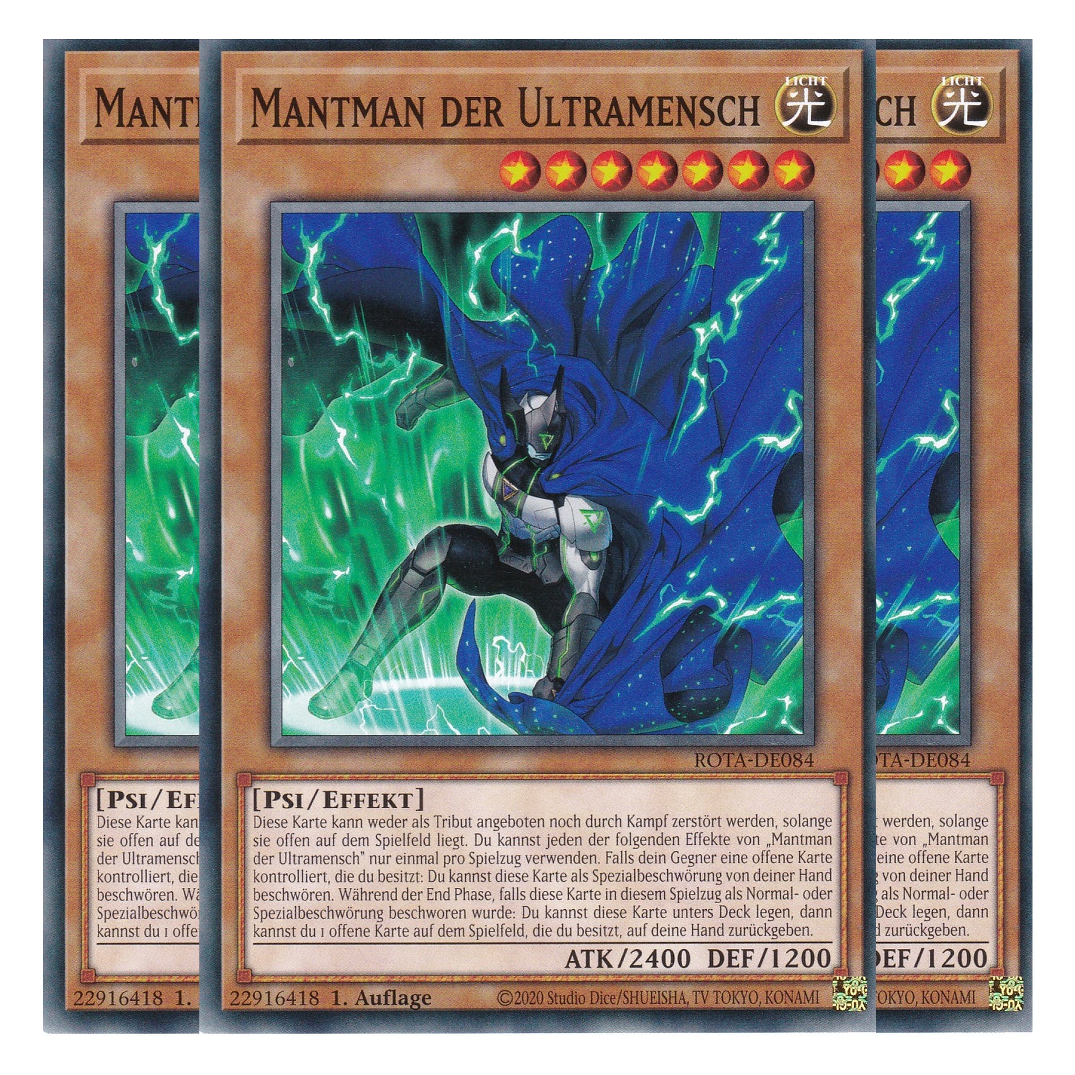 Mantman der Ultramensch - ROTA-DE084 - Common - Deutsch - 1. Auflage - Rage of the Abyss - Playset (3 Kopien) - Yu-Gi-Oh!