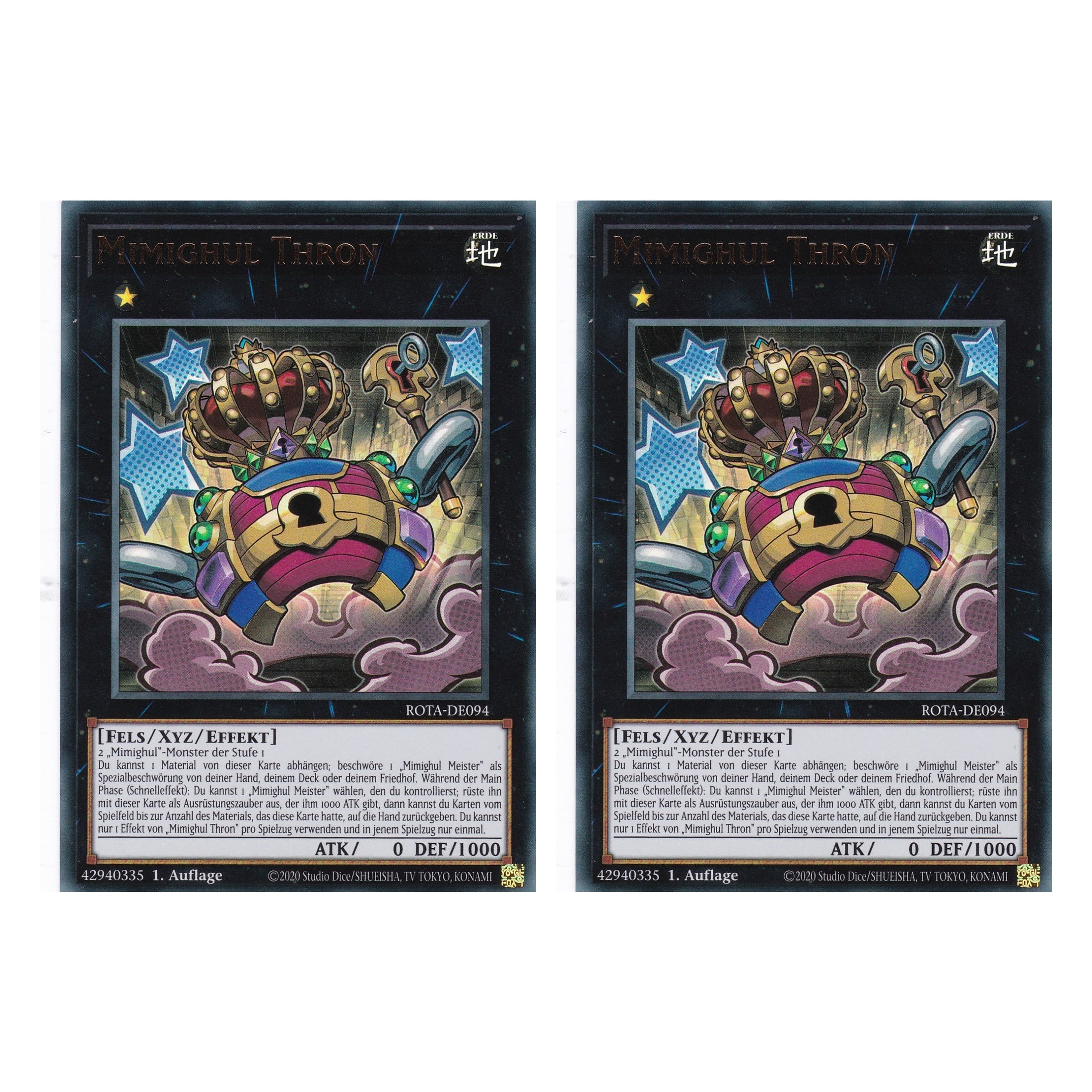 Mimighul Thron - ROTA-DE094 - Ultra Rare - Deutsch - 1. Auflage - Rage of the Abyss - Duo Set (2 Stück) - Yu-Gi-Oh!