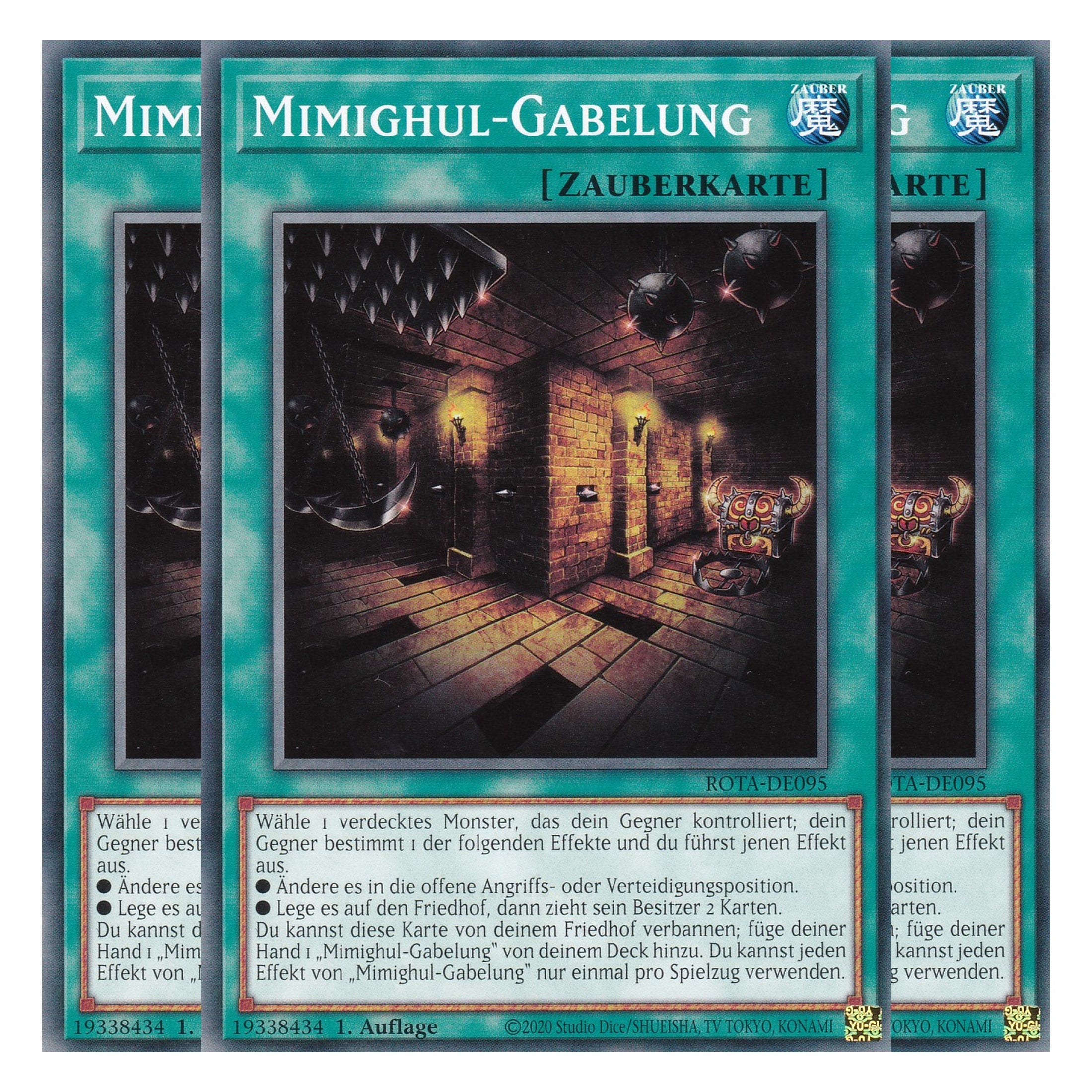 Mimighul-Gabelung - ROTA-DE095 - Common - Deutsch - 1. Auflage - Rage of the Abyss - Playset (3 Kopien) - Yu-Gi-Oh!