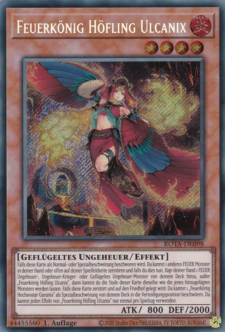 Feuerkönig Höfling Ulcanix - ROTA-DE098 - Secret Rare - Deutsch - 1. Auflage - Rage of the Abyss