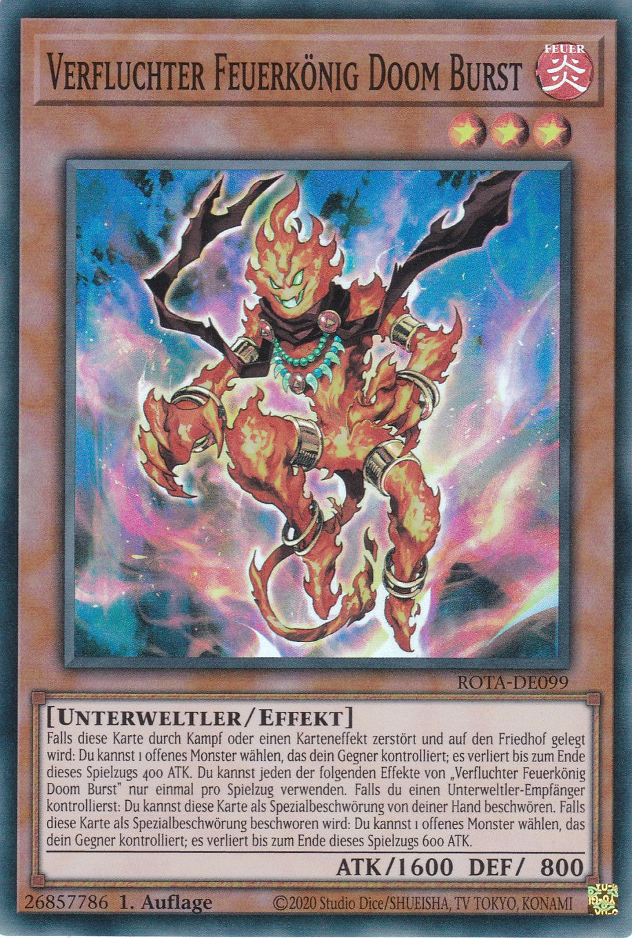 Verfluchter Feuerkönig Doom Burst - ROTA-DE099 - Super Rare - Deutsch - 1. Auflage - Rage of the Abyss