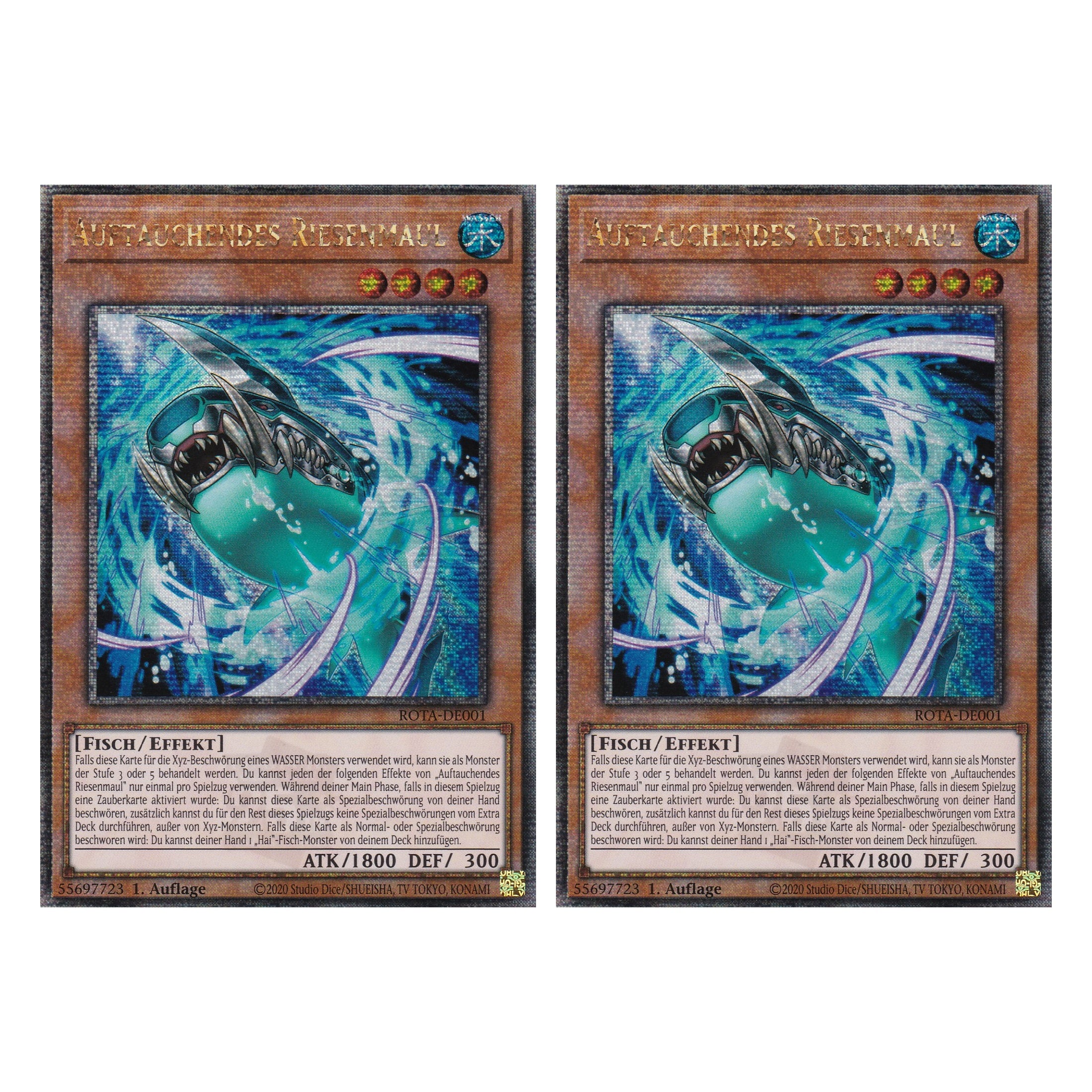 Auftauchendes Riesenmaul - ROTA-DE001 - Quarter Century Secret Rare - Deutsch - 1. Auflage - Rage of the Abyss - Duo Set (2 Stück) - Yu-Gi-Oh!