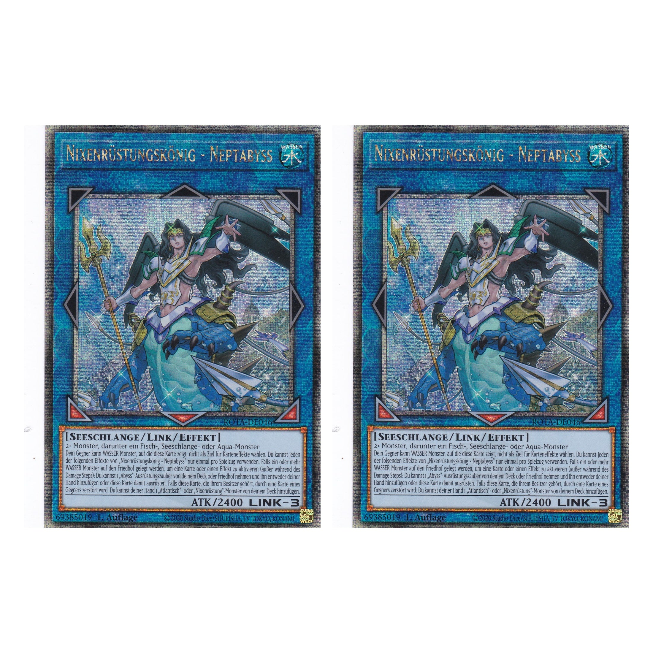 Nixenrüstungskönig - Neptabyss - ROTA-DE046 - Quarter Century Secret Rare - Deutsch - 1. Auflage - Rage of the Abyss - Duo Set (2 Stück) - Yu-Gi-Oh!