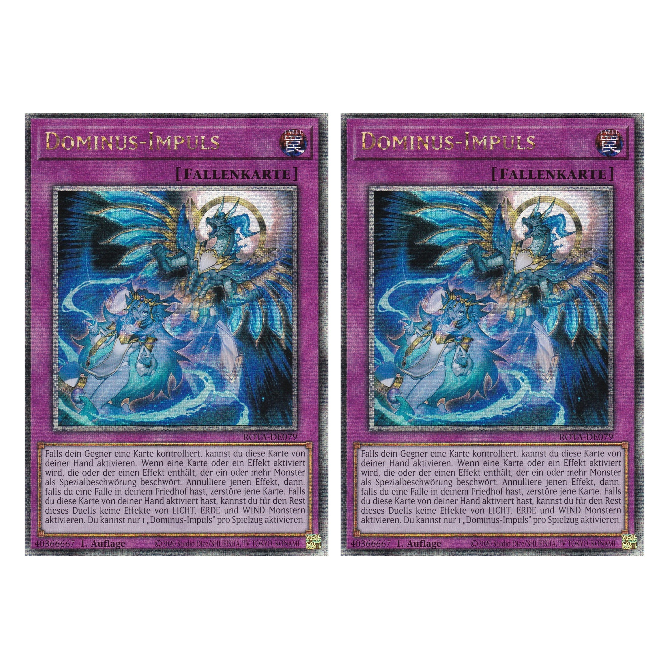 Dominus-Impuls - ROTA-DE079 - Quarter Century Secret Rare - Deutsch - 1. Auflage - Rage of the Abyss - Duo Set (2 Stück) - Yu-Gi-Oh!