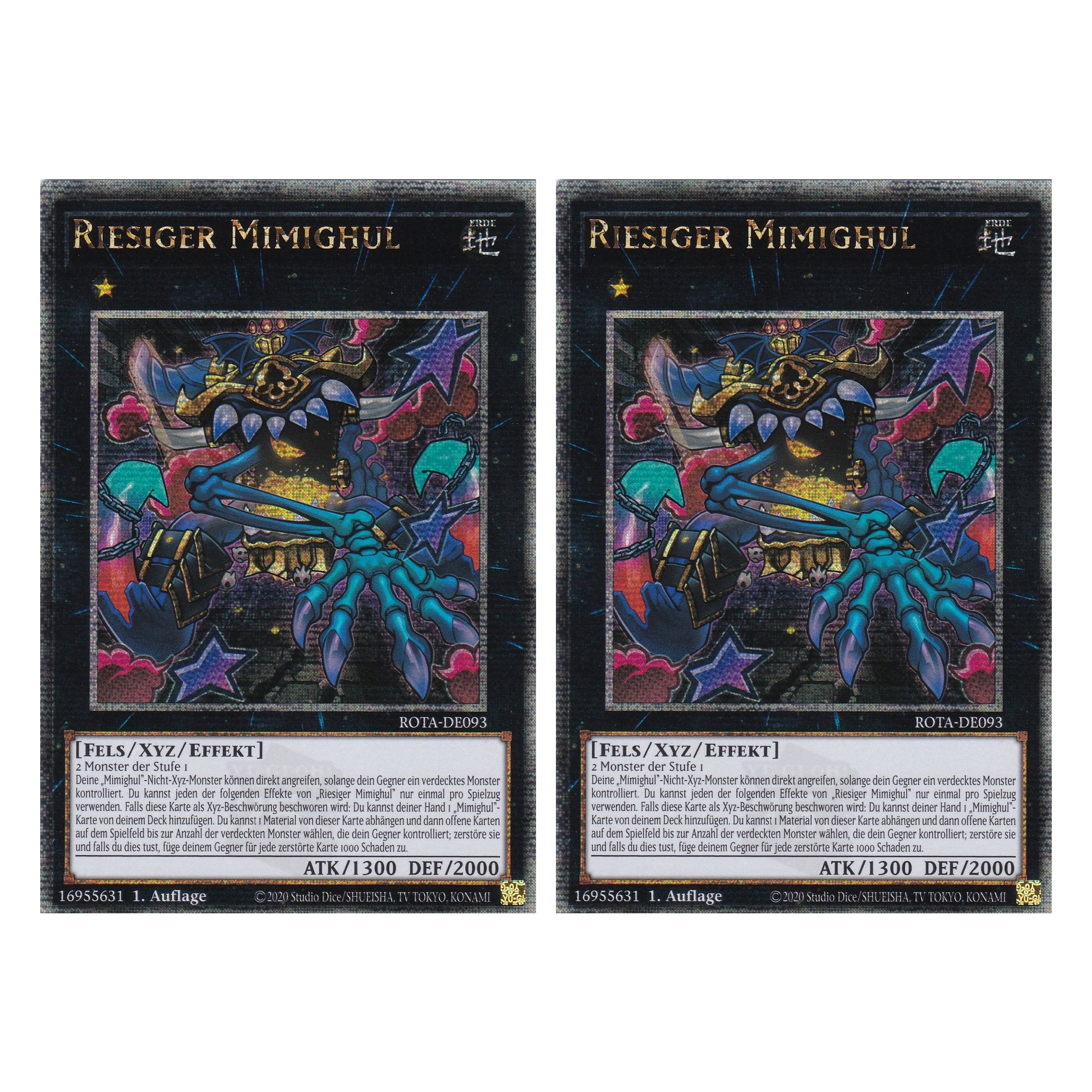 Riesiger Mimighul - ROTA-DE093 - Quarter Century Secret Rare - Deutsch - 1. Auflage - Rage of the Abyss - Duo Set (2 Stück) - Yu-Gi-Oh!