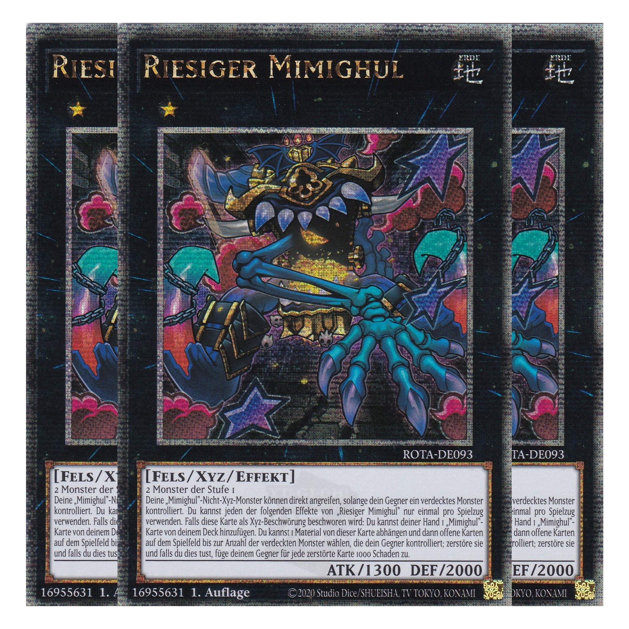 Riesiger Mimighul - ROTA-DE093 - Quarter Century Secret Rare - Deutsch - 1. Auflage - Rage of the Abyss - Playset (3 Kopien) - Yu-Gi-Oh!