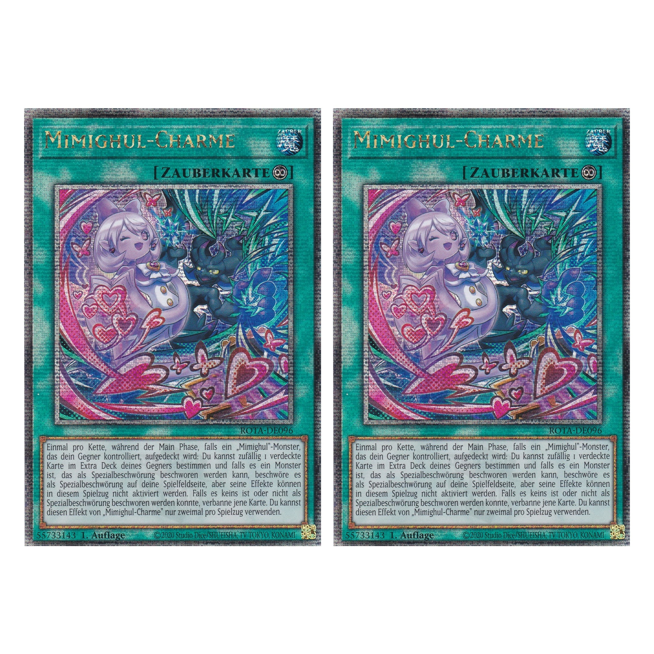Mimighul-Charme - ROTA-DE096 - Quarter Century Secret Rare - Deutsch - 1. Auflage - Rage of the Abyss - Duo Set (2 Stück) - Yu-Gi-Oh!
