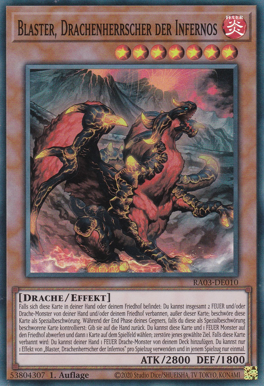 Blaster, Drachenherrscher der Infernos - RA03-DE010 - Super Rare - Deutsch - 1. Auflage - Quarter Century Bonanza