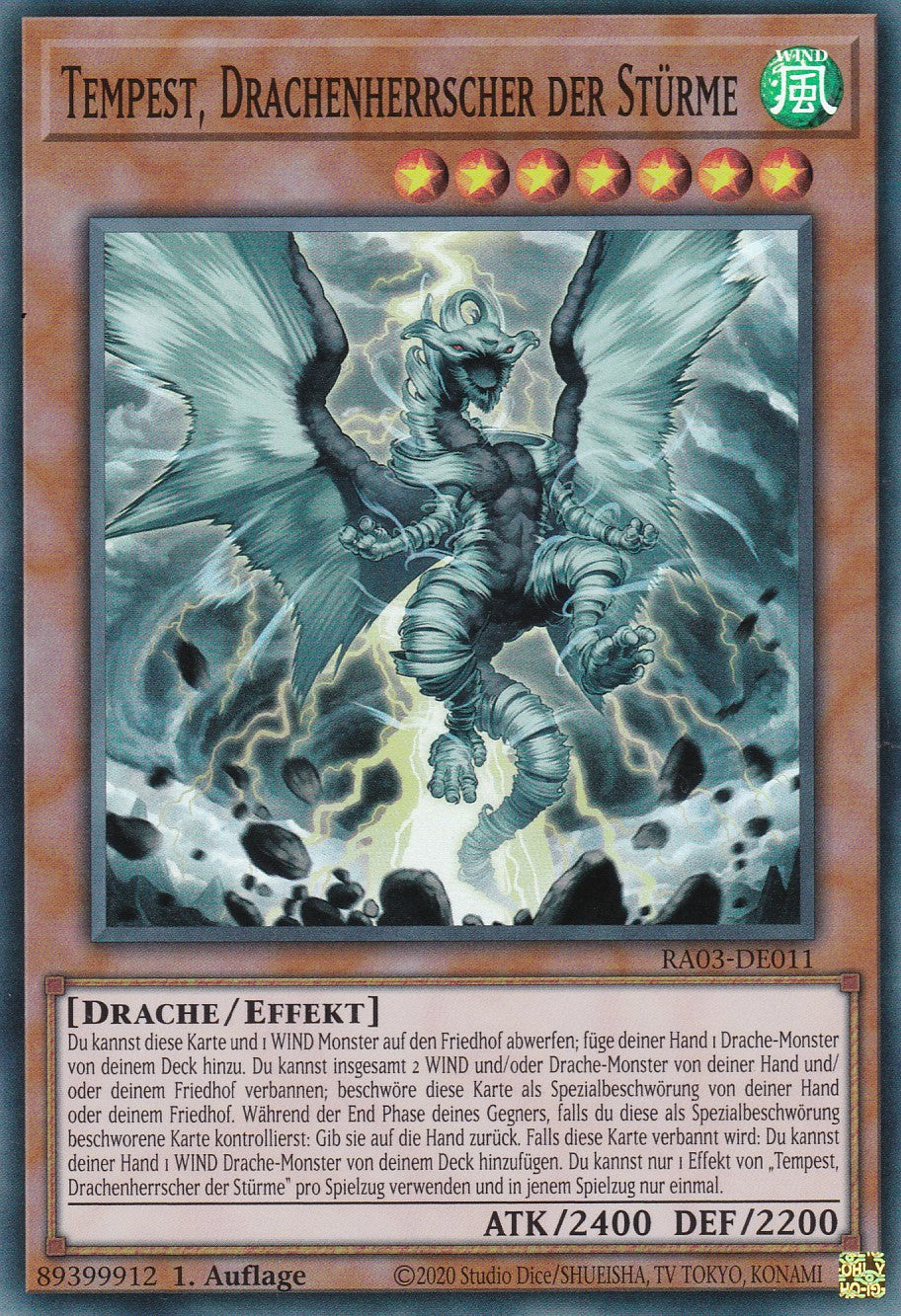 Tempest, Drachenherrscher der Stürme - RA03-DE011 - Super Rare - Deutsch - 1. Auflage - Quarter Century Bonanza