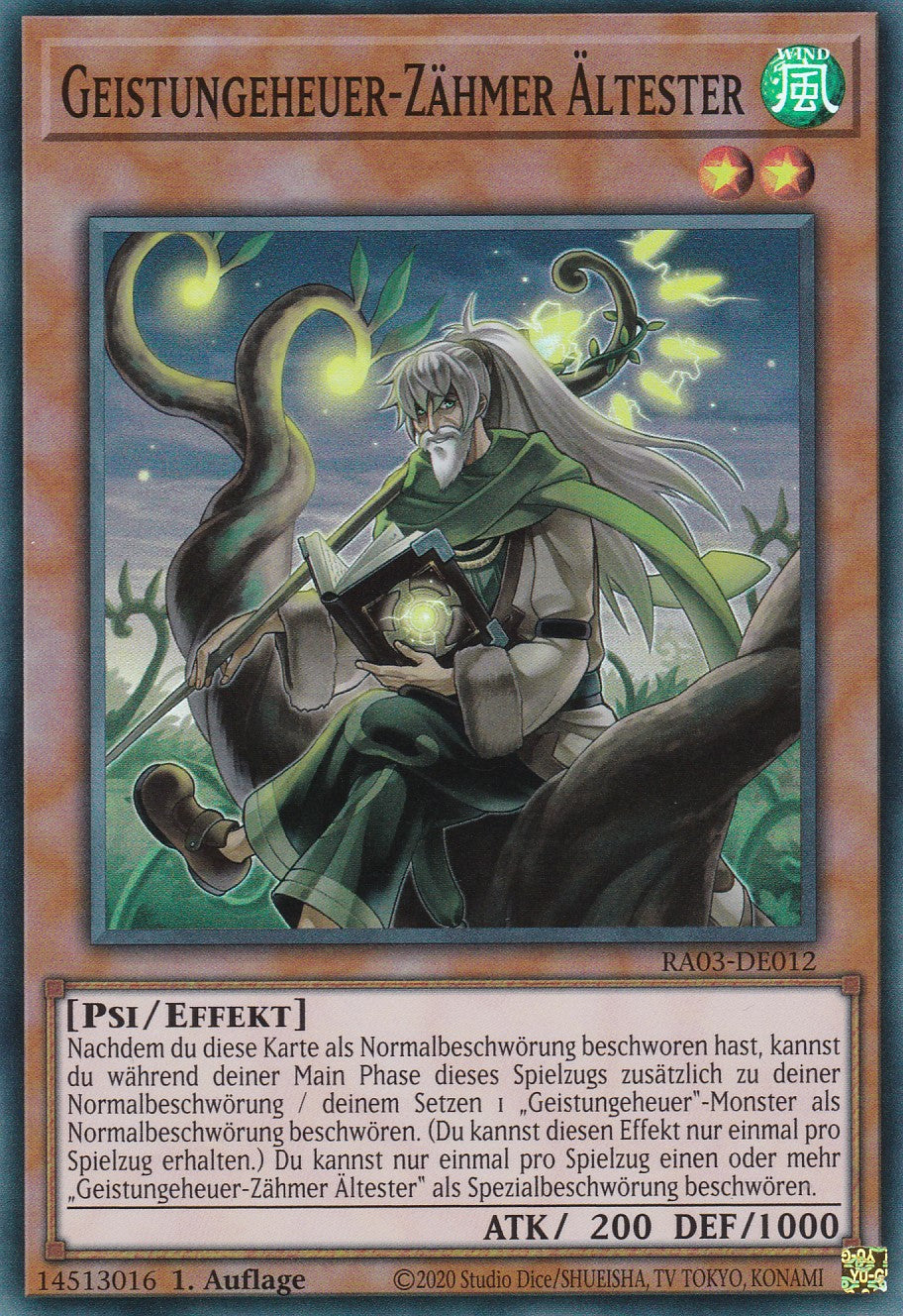 Geistungeheuer-Zähmer Ältester - RA03-DE012 - Super Rare - Deutsch - 1. Auflage - Quarter Century Bonanza
