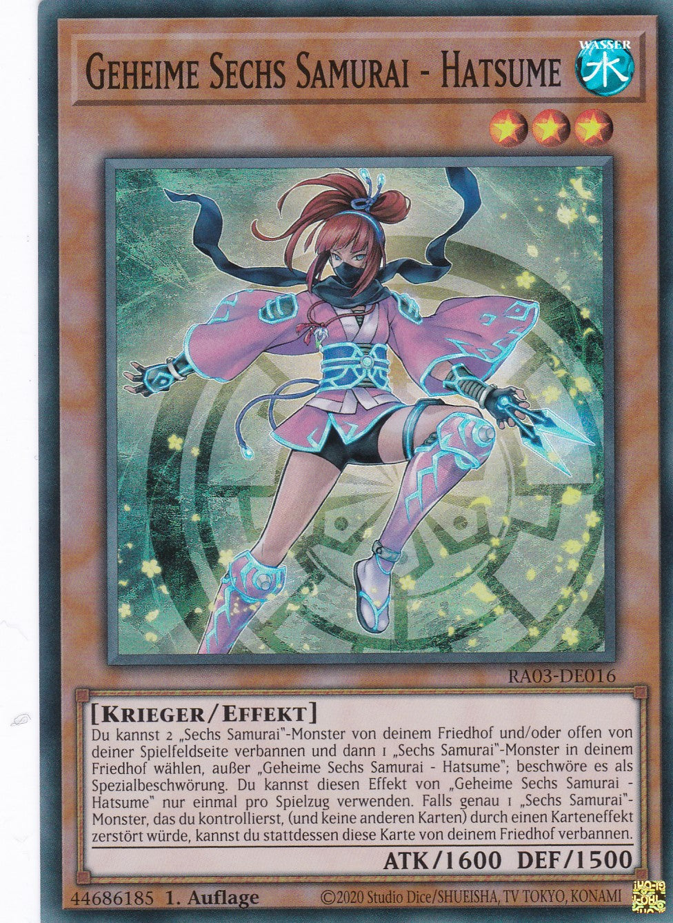 Geheime Sechs Samurai - Hatsume - RA03-DE016 - Super Rare - Deutsch - 1. Auflage - Quarter Century Bonanza