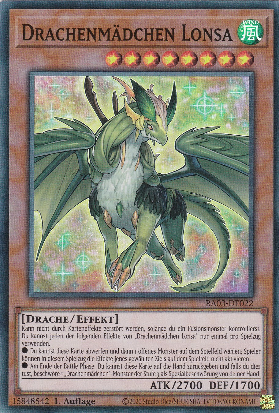 Drachenmädchen Lonsa - RA03-DE022 - Super Rare - Deutsch - 1. Auflage - Quarter Century Bonanza