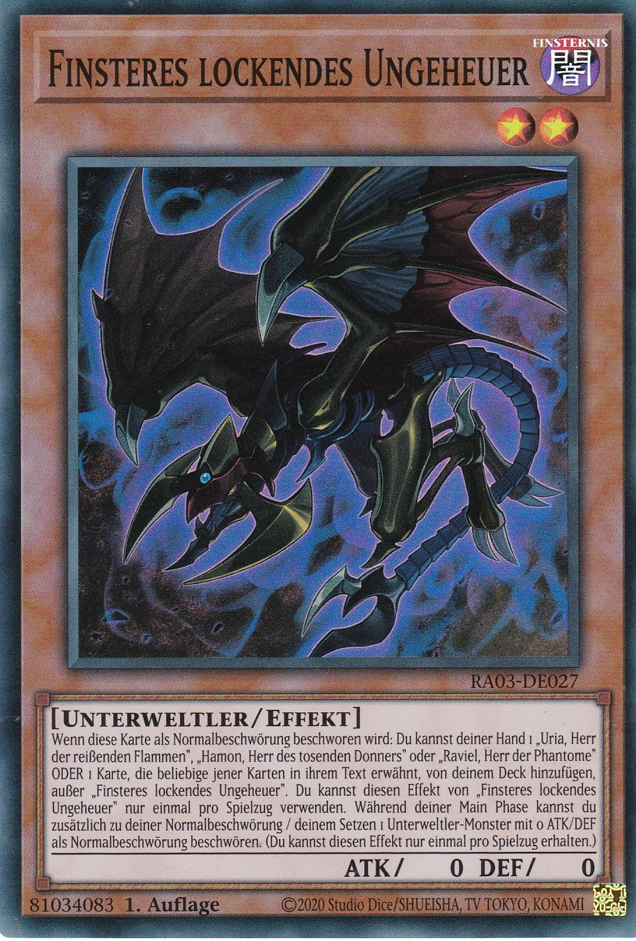 Finsteres lockendes Ungeheuer - RA03-DE027 - Super Rare - Deutsch - 1. Auflage - Quarter Century Bonanza