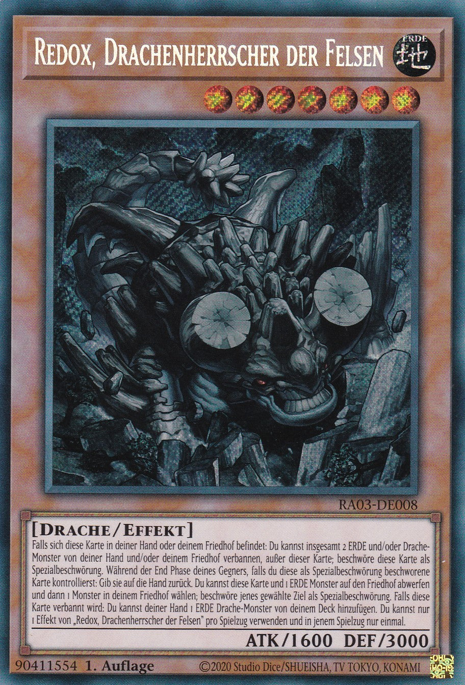 Redox, Drachenherrscher der Felsen - RA03-DE008 - Secret Rare - Deutsch - 1. Auflage - Quarter Century Bonanza