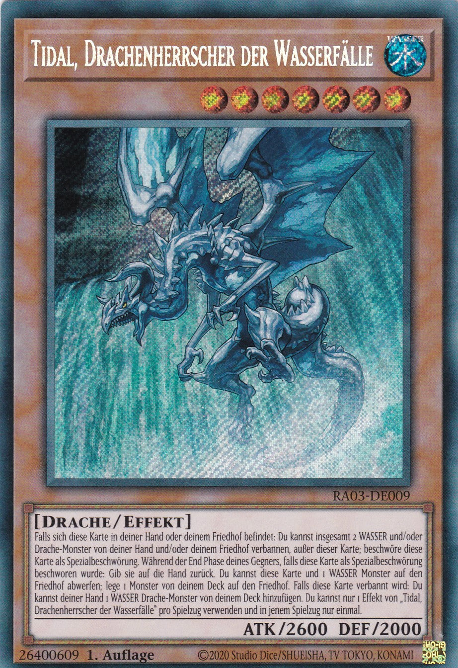 Tidal, Drachenherrscher der Wasserfälle - RA03-DE009 - Secret Rare - Deutsch - 1. Auflage - Quarter Century Bonanza