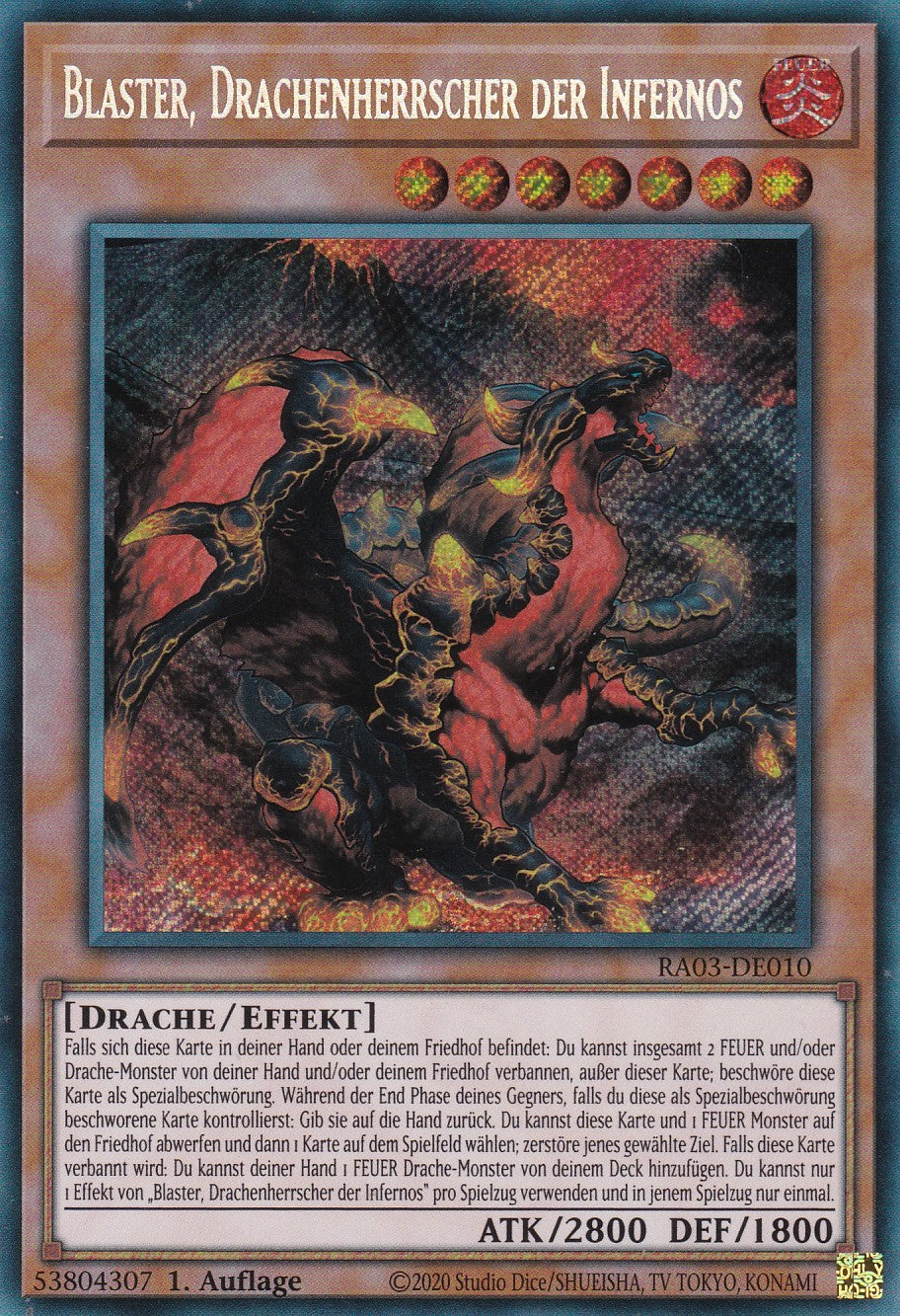 Blaster, Drachenherrscher der Infernos - RA03-DE010 - Secret Rare - Deutsch - 1. Auflage - Quarter Century Bonanza