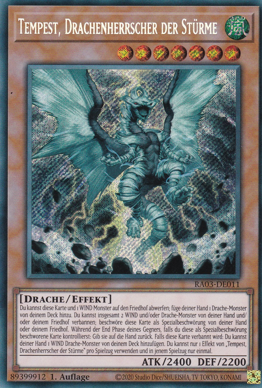 Tempest, Drachenherrscher der Stürme - RA03-DE011 - Secret Rare - Deutsch - 1. Auflage - Quarter Century Bonanza