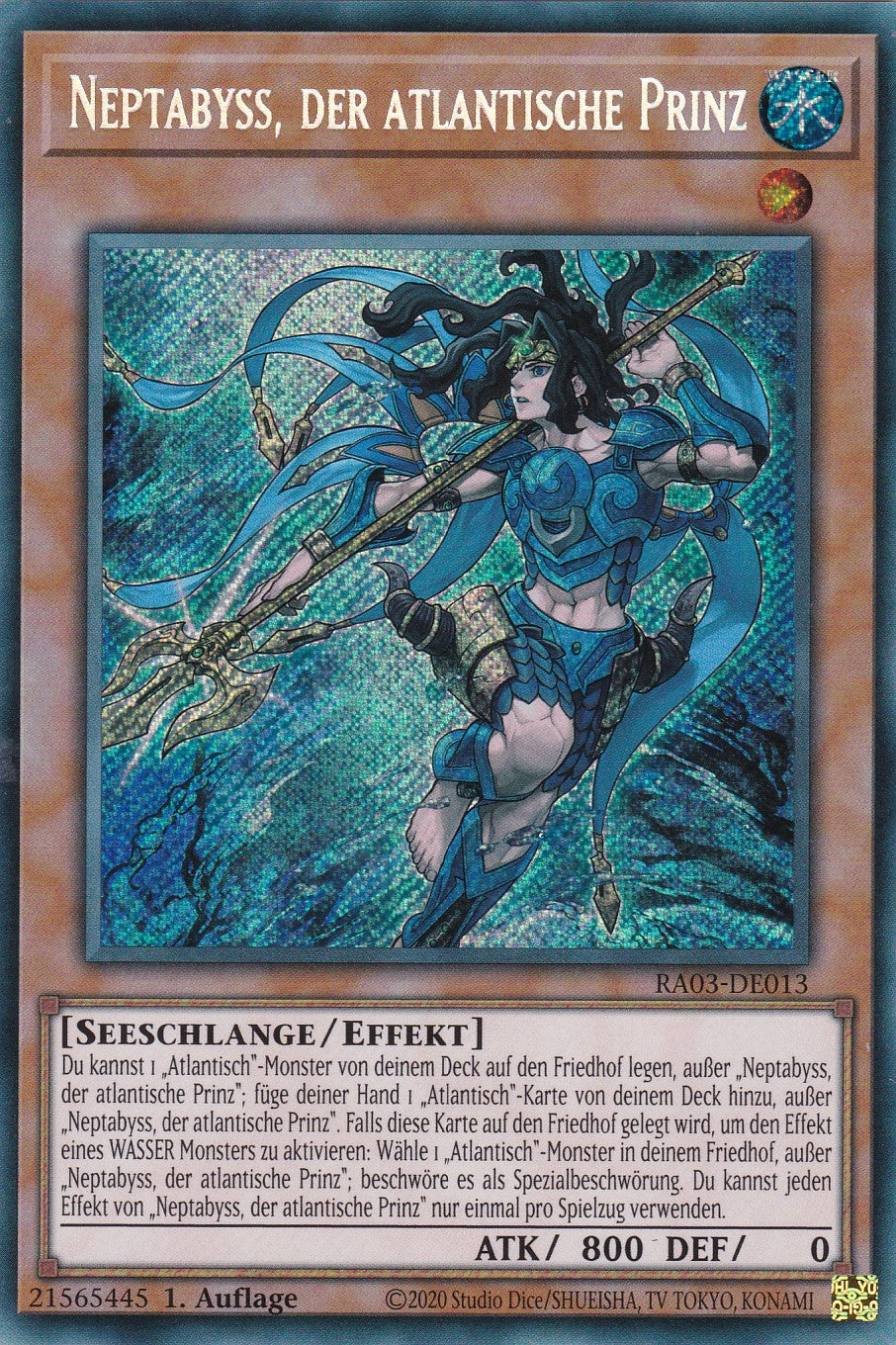 Neptabyss, der atlantische Prinz - RA03-DE013 - Secret Rare - Deutsch - 1. Auflage - Quarter Century Bonanza