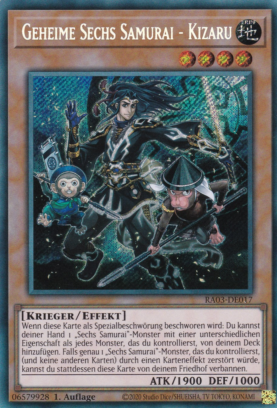 Geheime Sechs Samurai - Kizaru - RA03-DE017 - Secret Rare - Deutsch - 1. Auflage - Quarter Century Bonanza