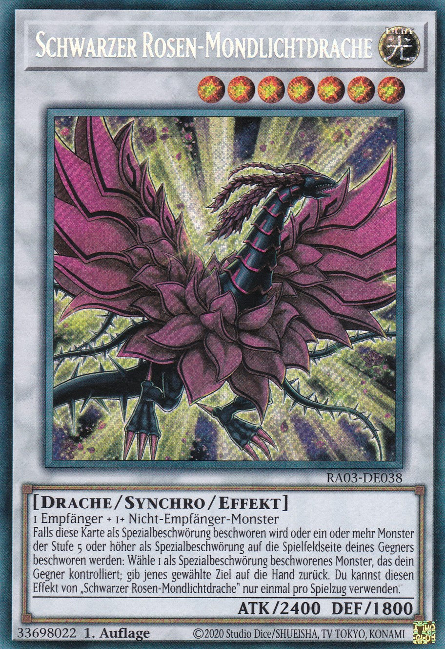 Schwarzer Rosen-Mondlichtdrache - RA03-DE038 - Secret Rare - Deutsch - 1. Auflage - Quarter Century Bonanza