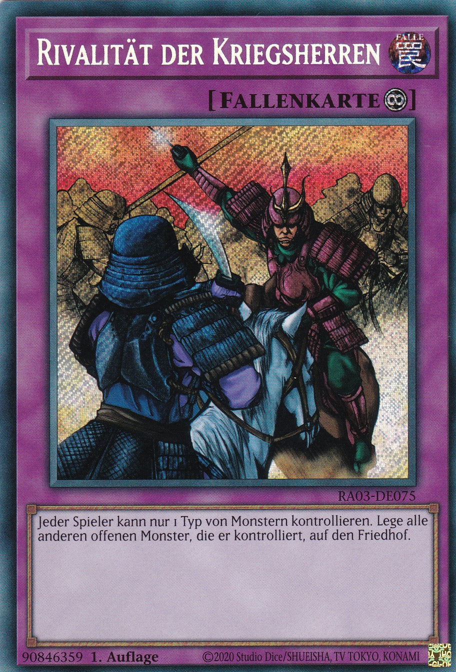 Rivalität der Kriegsherren - RA03-DE075 - Secret Rare - Deutsch - 1. Auflage - Quarter Century Bonanza