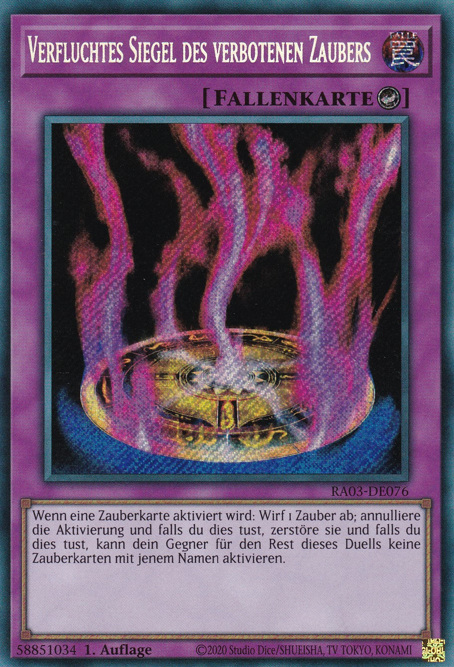 Verfluchtes Siegel des verbotenen Zaubers - RA03-DE076 - Secret Rare - Deutsch - 1. Auflage - Quarter Century Bonanza