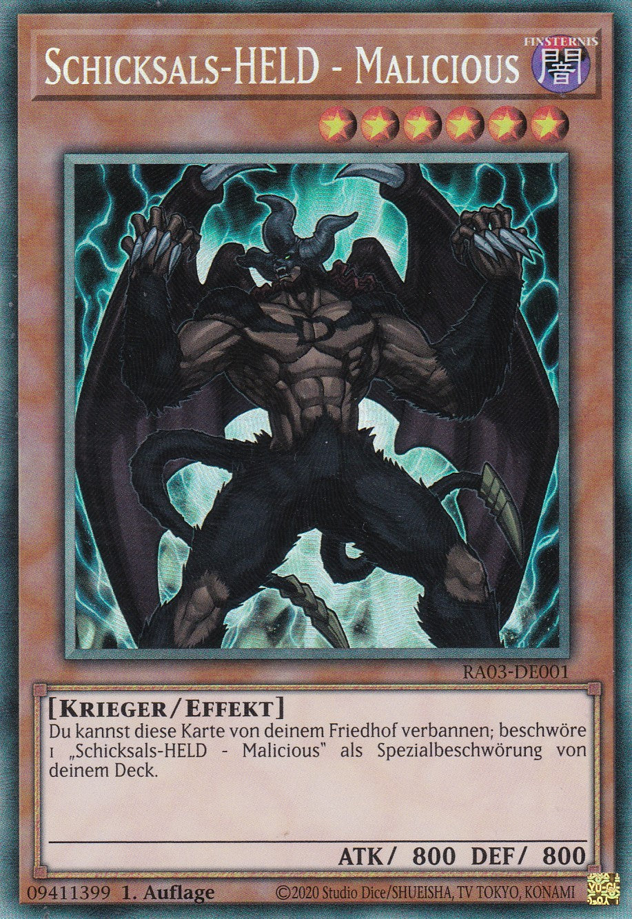 Schicksals-HELD - Malicious - RA03-DE001 - Collector Rare - Deutsch - 1. Auflage - Quarter Century Bonanza