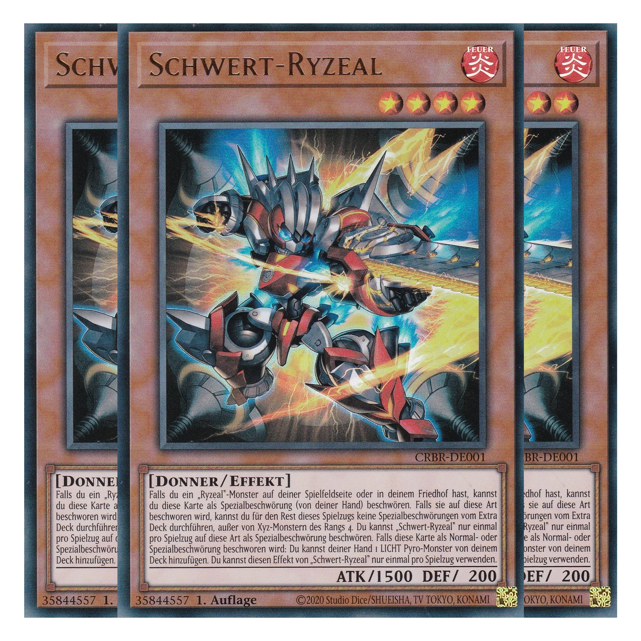 Schwert-Ryzeal - CRBR-DE001 - Ultra Rare - Deutsch - 1. Auflage - Crossover Breakers - Playset (3 Kopien) - Yu-Gi-Oh!