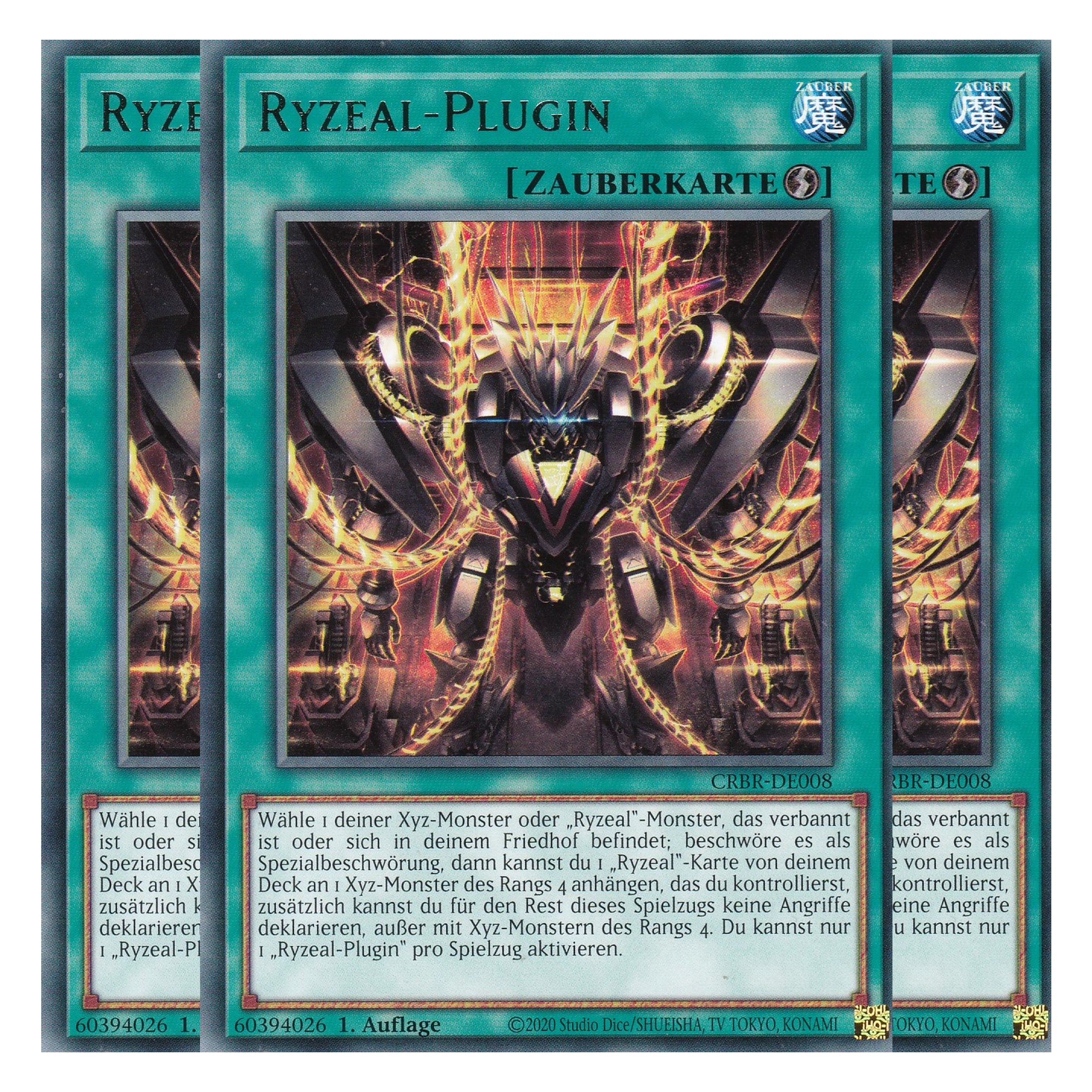 Ryzeal-Plugin - CRBR-DE008 - Rare - Deutsch - 1. Auflage - Crossover Breakers - Playset (3 Kopien) - Yu-Gi-Oh!