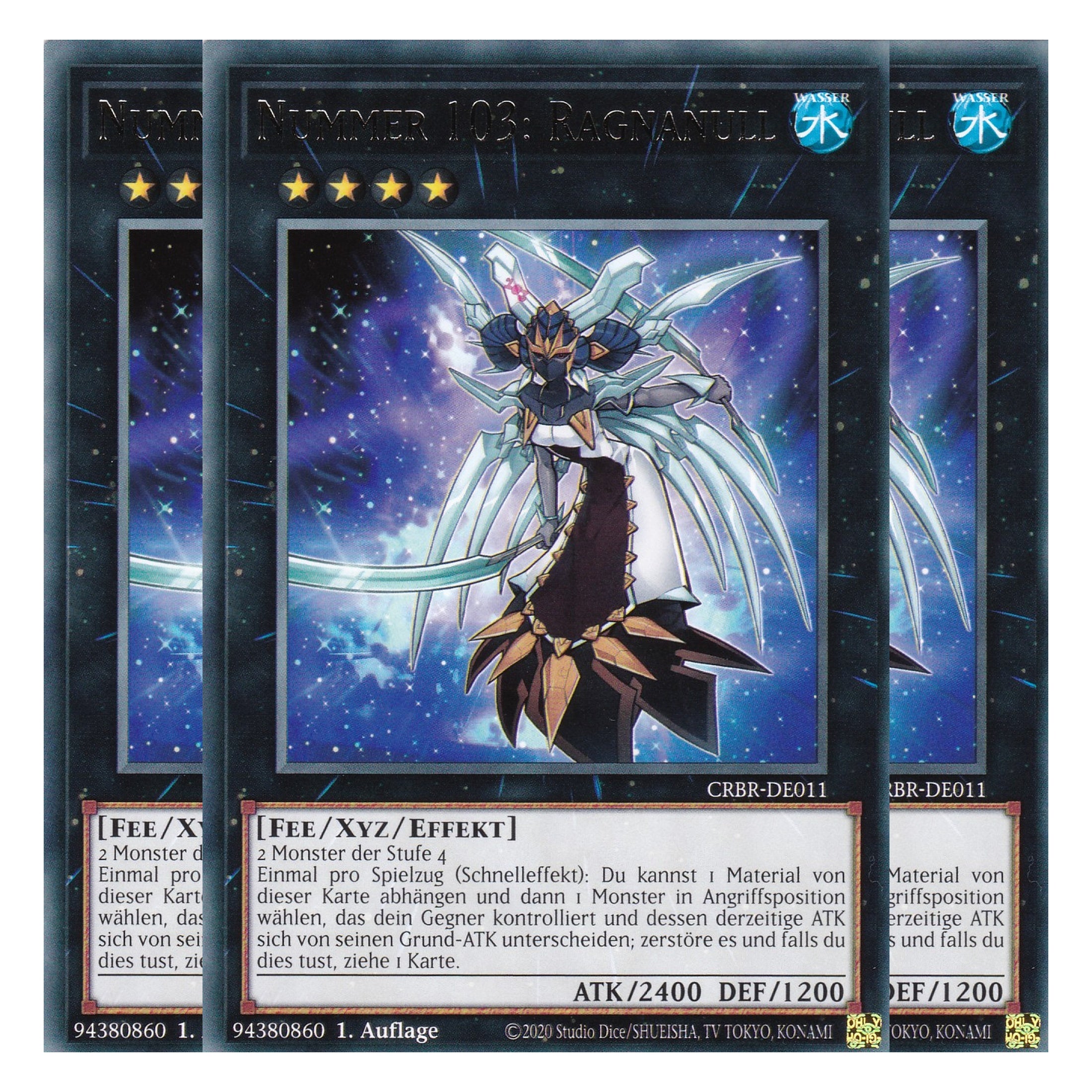 Nummer 103: Ragnanull - CRBR-DE011 - Rare - Deutsch - 1. Auflage - Crossover Breakers - Playset (3 Kopien) - Yu-Gi-Oh!