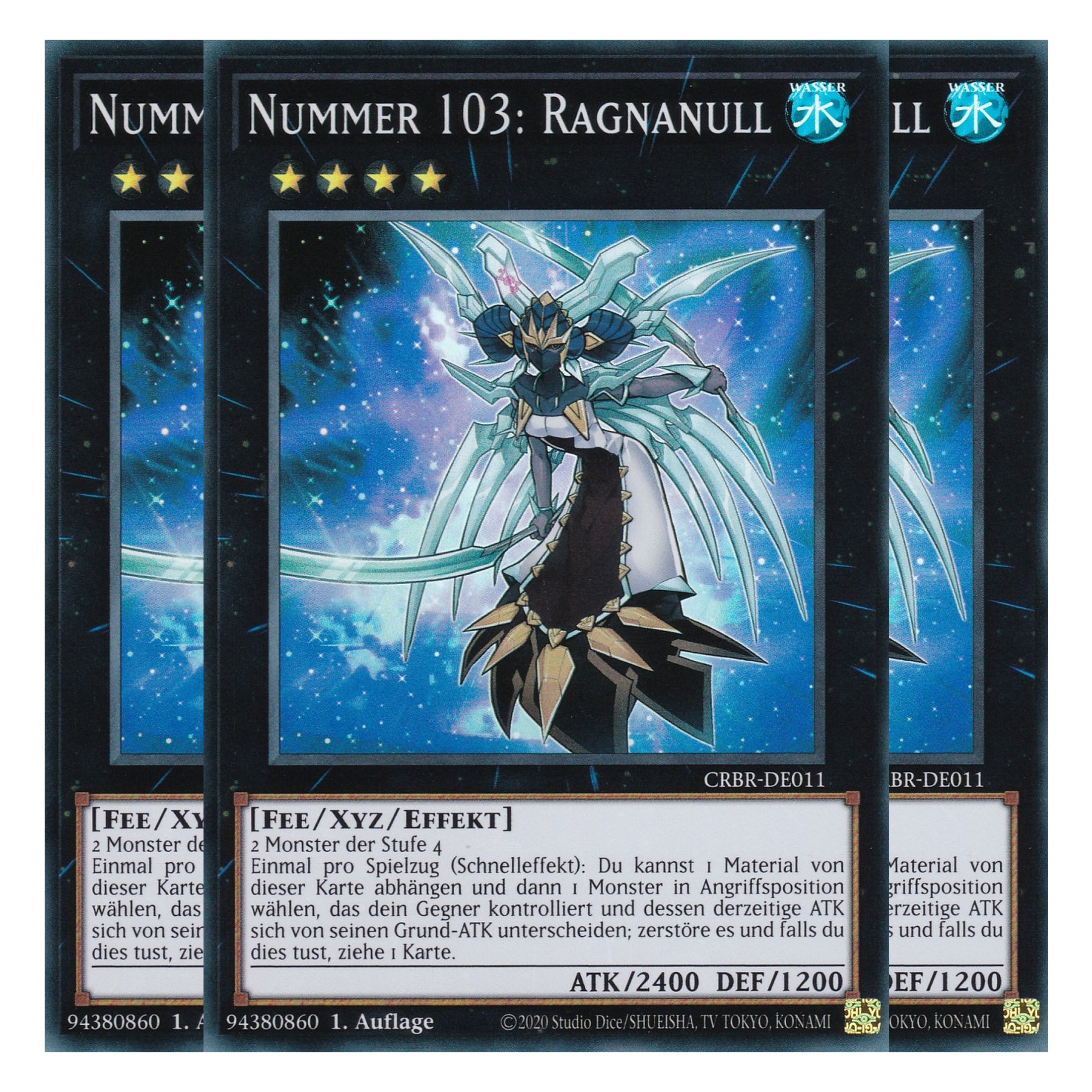 Nummer 103: Ragnanull - CRBR-DE011 - Super Rare - Deutsch - 1. Auflage - Crossover Breakers - Playset (3 Kopien) - Yu-Gi-Oh!