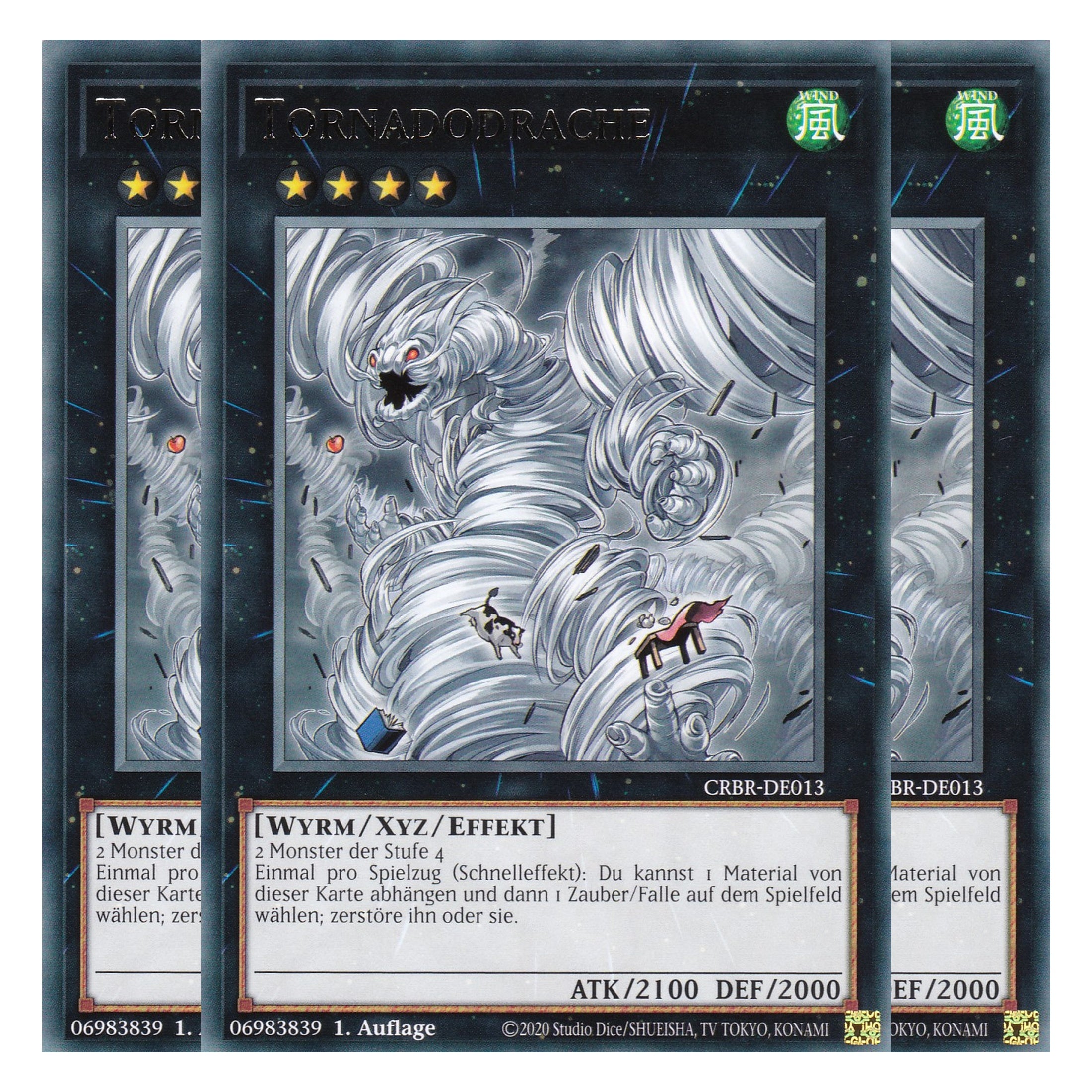 Tornadodrache - CRBR-DE013 - Rare - Deutsch - 1. Auflage - Crossover Breakers - Playset (3 Kopien) - Yu-Gi-Oh!