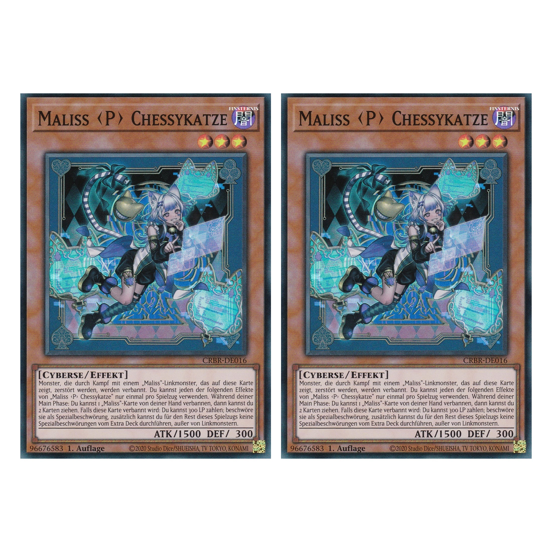 Maliss P Chessykatze - CRBR-DE016 - Super Rare - Deutsch - 1. Auflage - Crossover Breakers - Duo Set (2 Stück) - Yu-Gi-Oh!